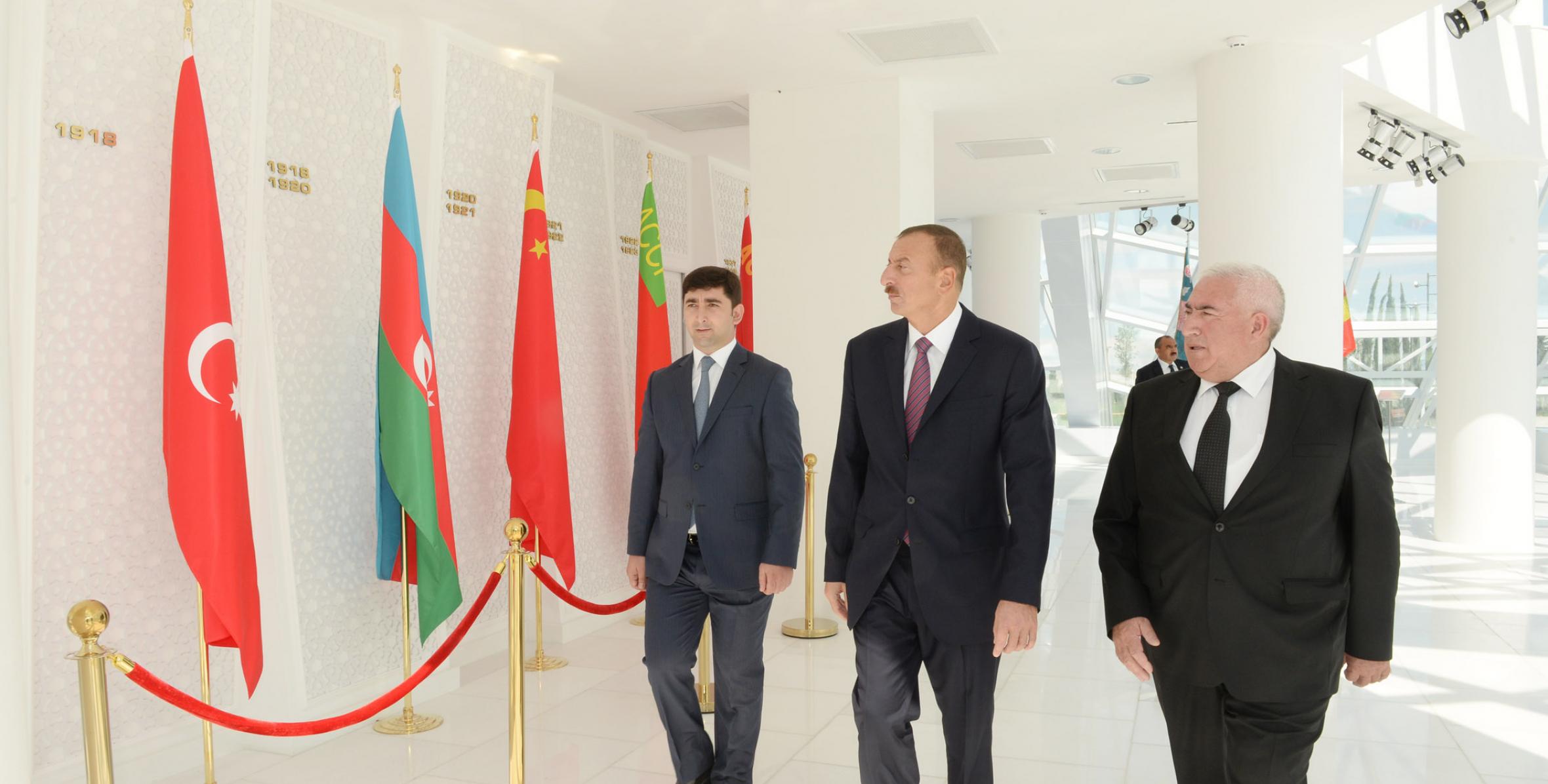 Ilham Aliyev reviewed the Flag Square and the Flag Museum in Shamkir