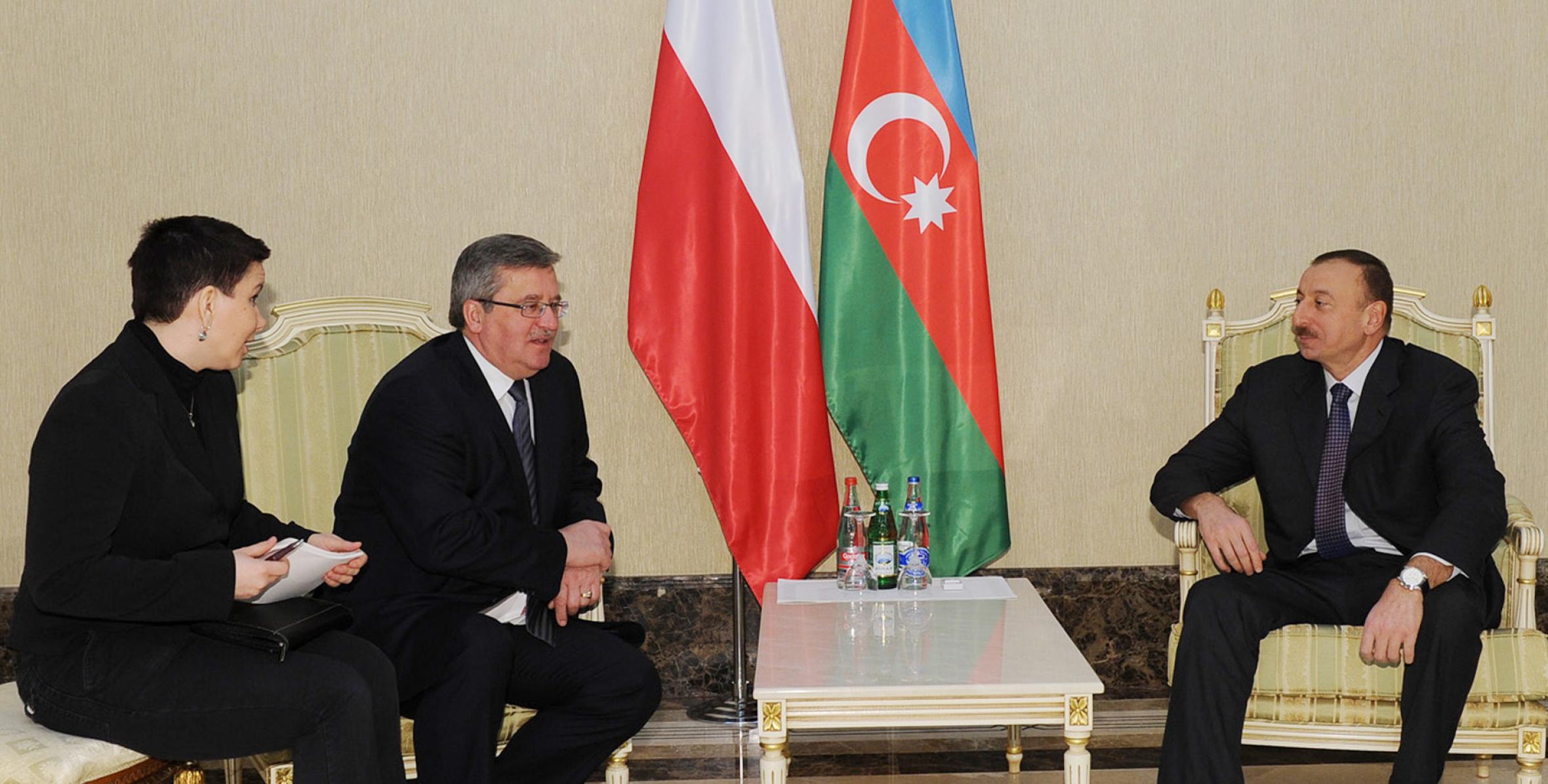 Ilham Aliyev met with President of Poland Bronislaw Komorowski