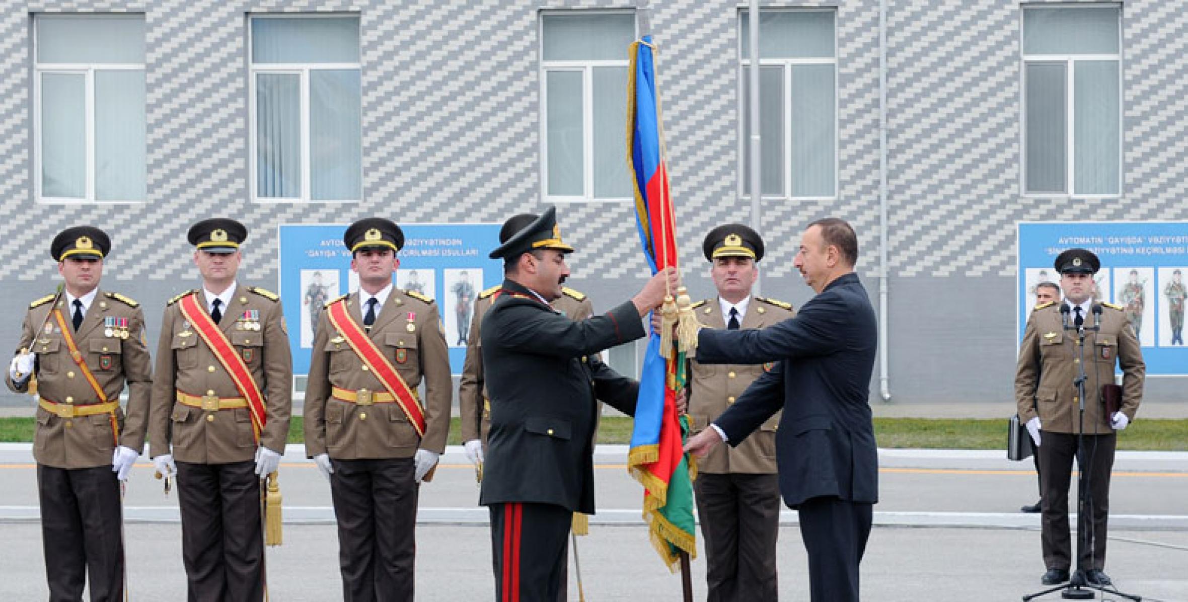 Ilham Aliyev attended the presentation ceremony of the war banner of Civil Defense Troops of the Ministry of Emergency Situations