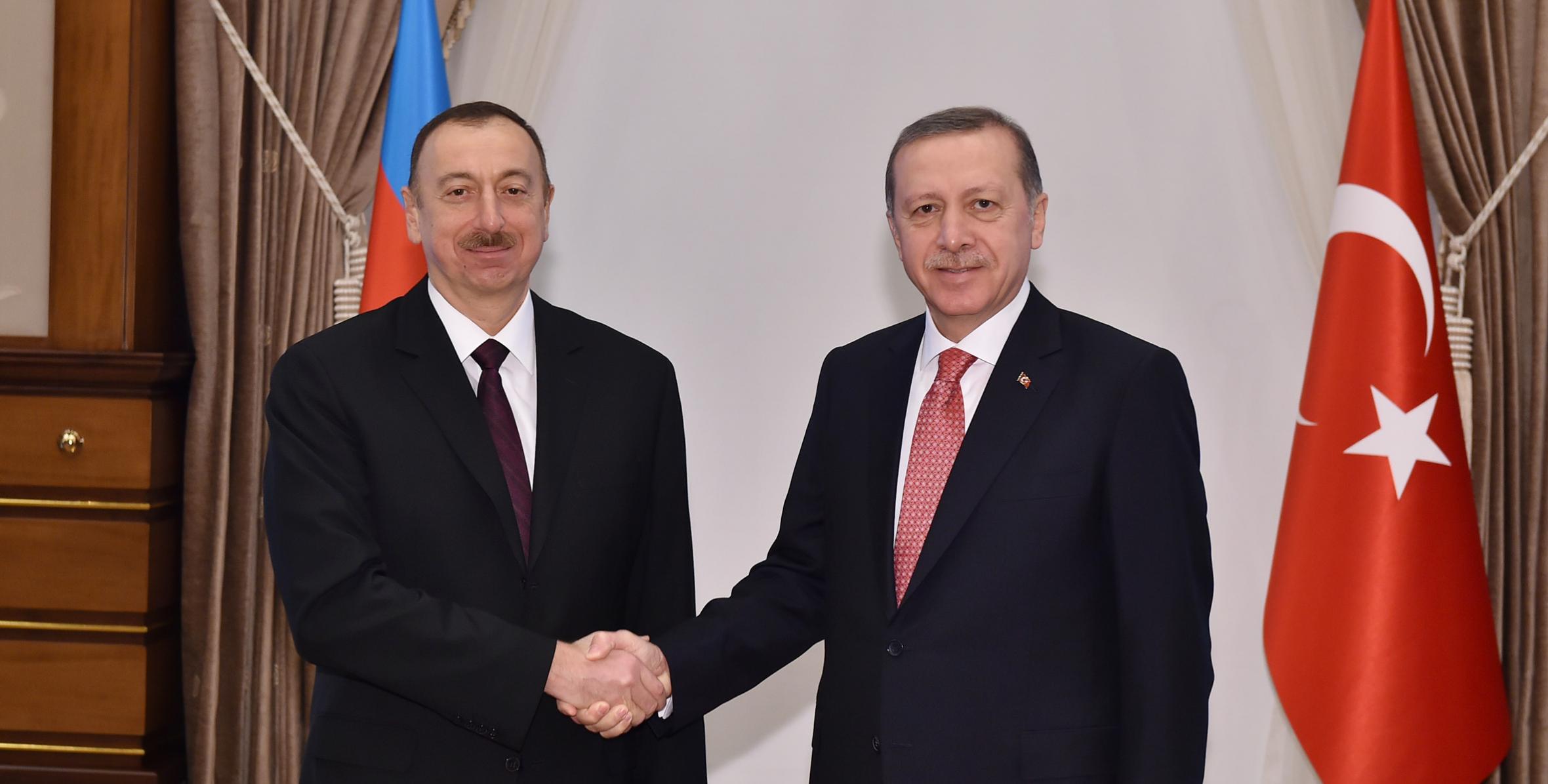 Состоялась встреча Ильхама Алиева и Президента Турецкой Республики Реджепа Тайиба Эрдогана один на один