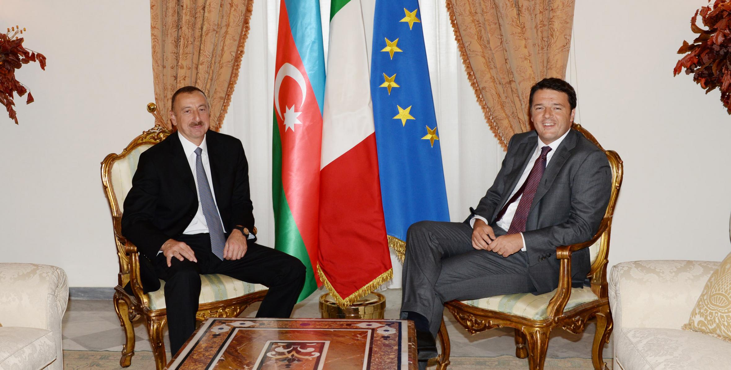 Состоялась встреча Ильхама Алиева с премьер-министром Итальянской Республики Маттео Ренци