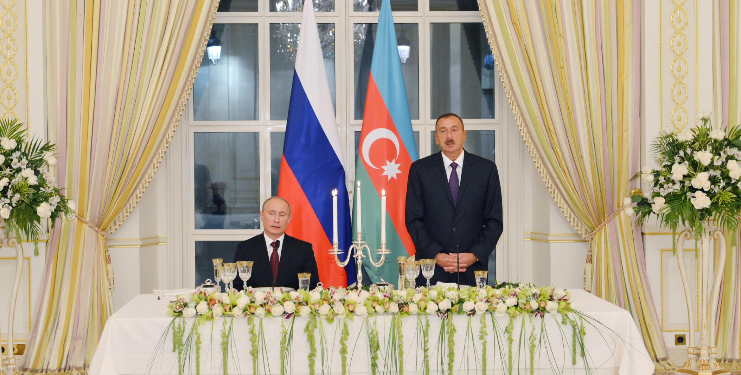 Ilham Aliyev hosted a reception in honor of Russian President Vladimir Putin