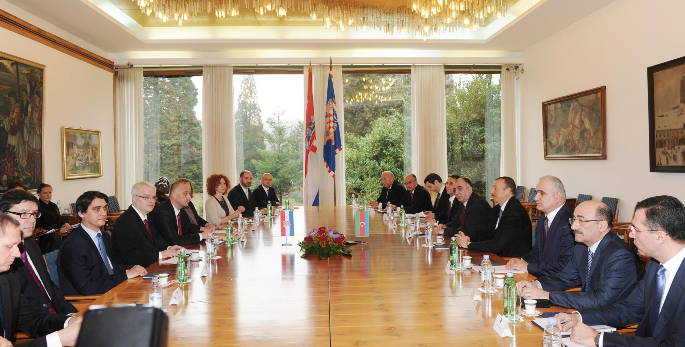 Presidents of Azerbaijan and Croatia held a meeting in an expanded format