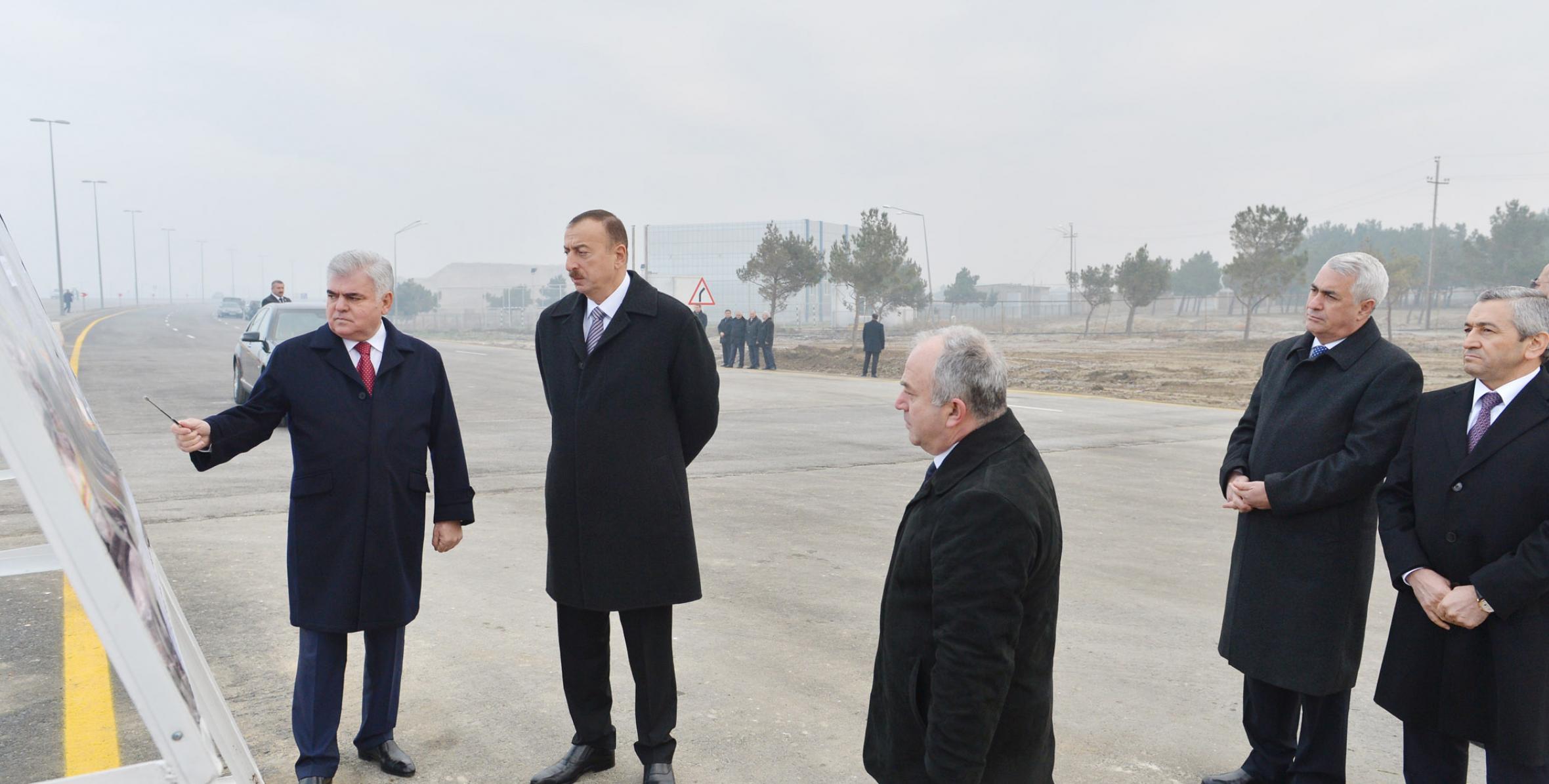 Ильхам Алиев принял участие в открытии после реконструкции автомобильной дороги Забрат-Кюрдаханы-Пиршаги