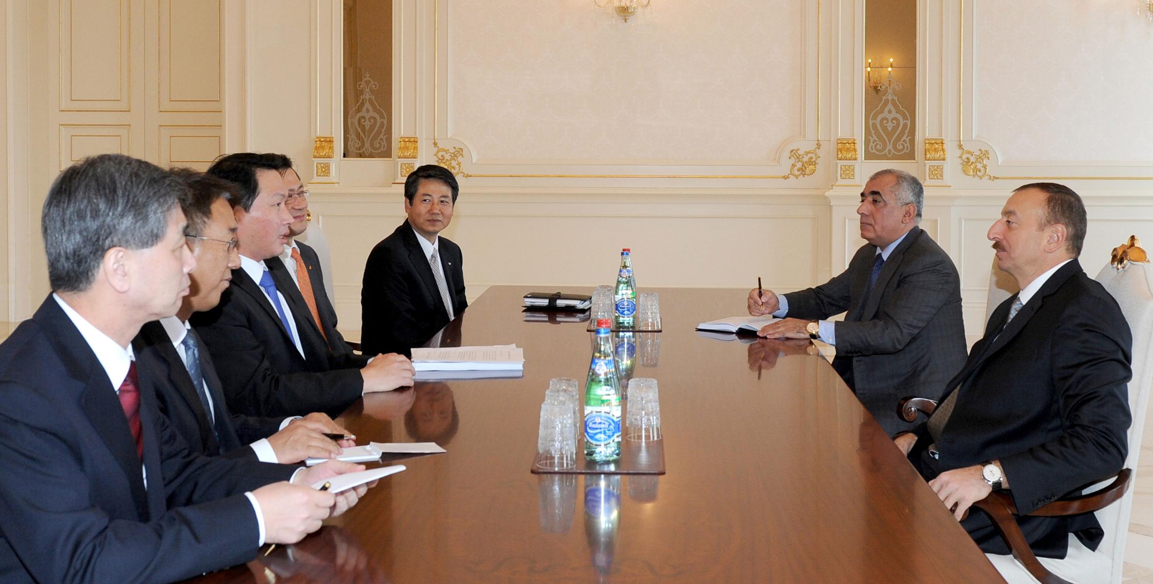 Ilham Aliyev received a delegation led by the chairman of the SK Korean group of companies