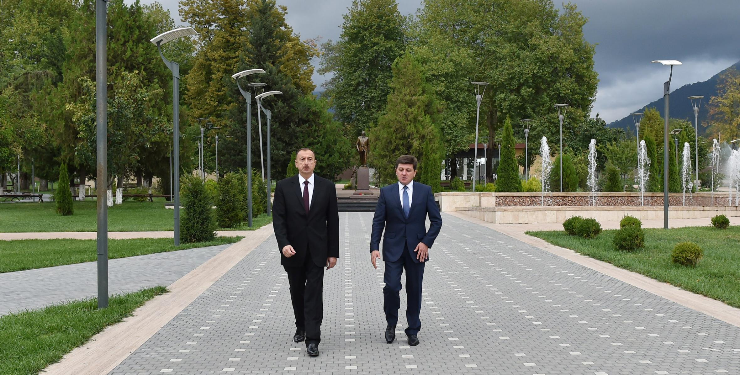 Ильхам Алиев прибыл в Габалинский район