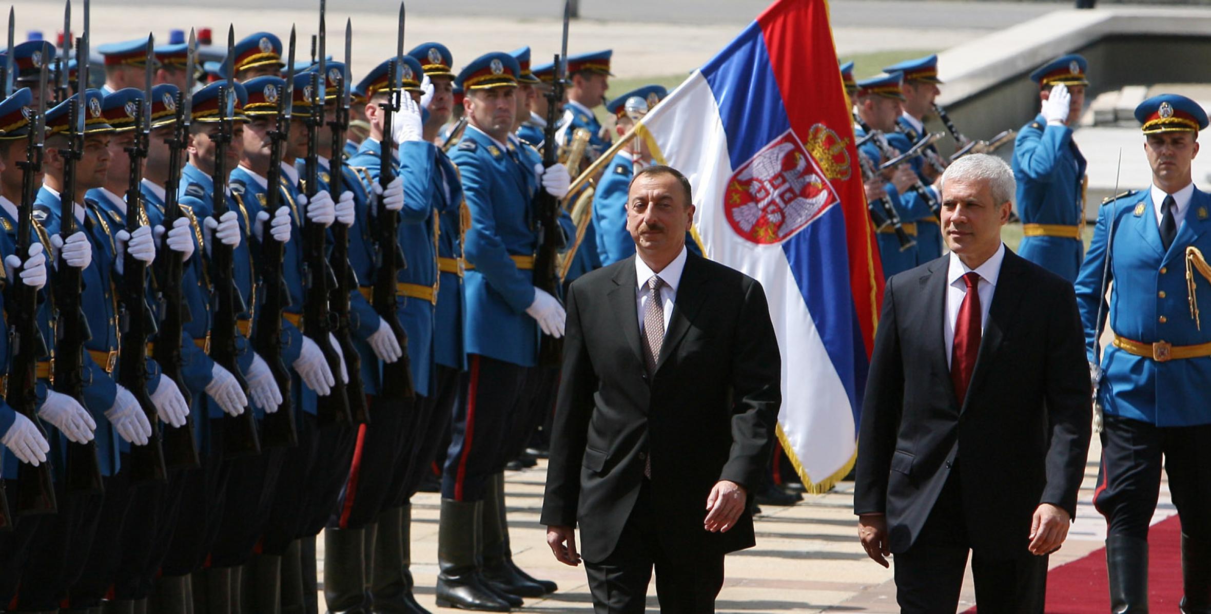 Official welcoming ceremony of Ilham Aliyev in Serbia was held