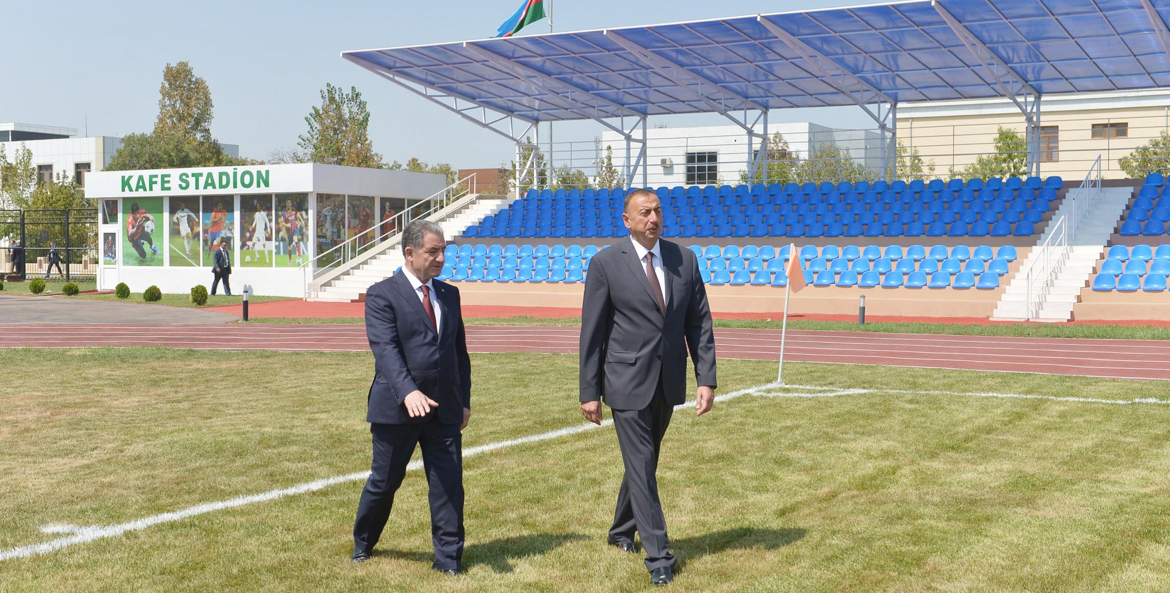 Ильхам Алиев ознакомился с условиями, созданными на Центральном городском стадионе в Бейлягане после капитального ремонта и реконструкции