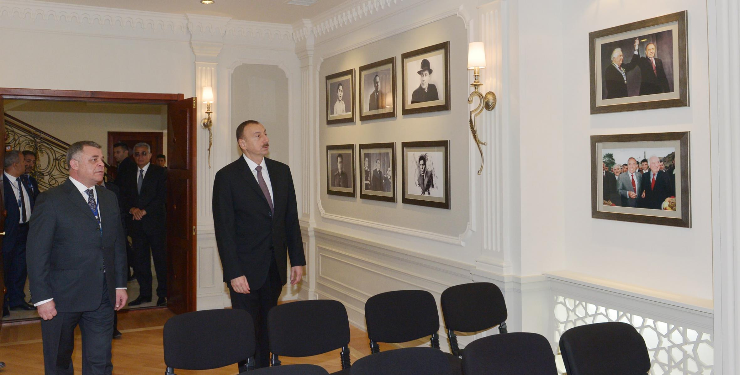 Ильхам Алиев ознакомился с условиями, созданными в здании посольства Азербайджана в Грузии
