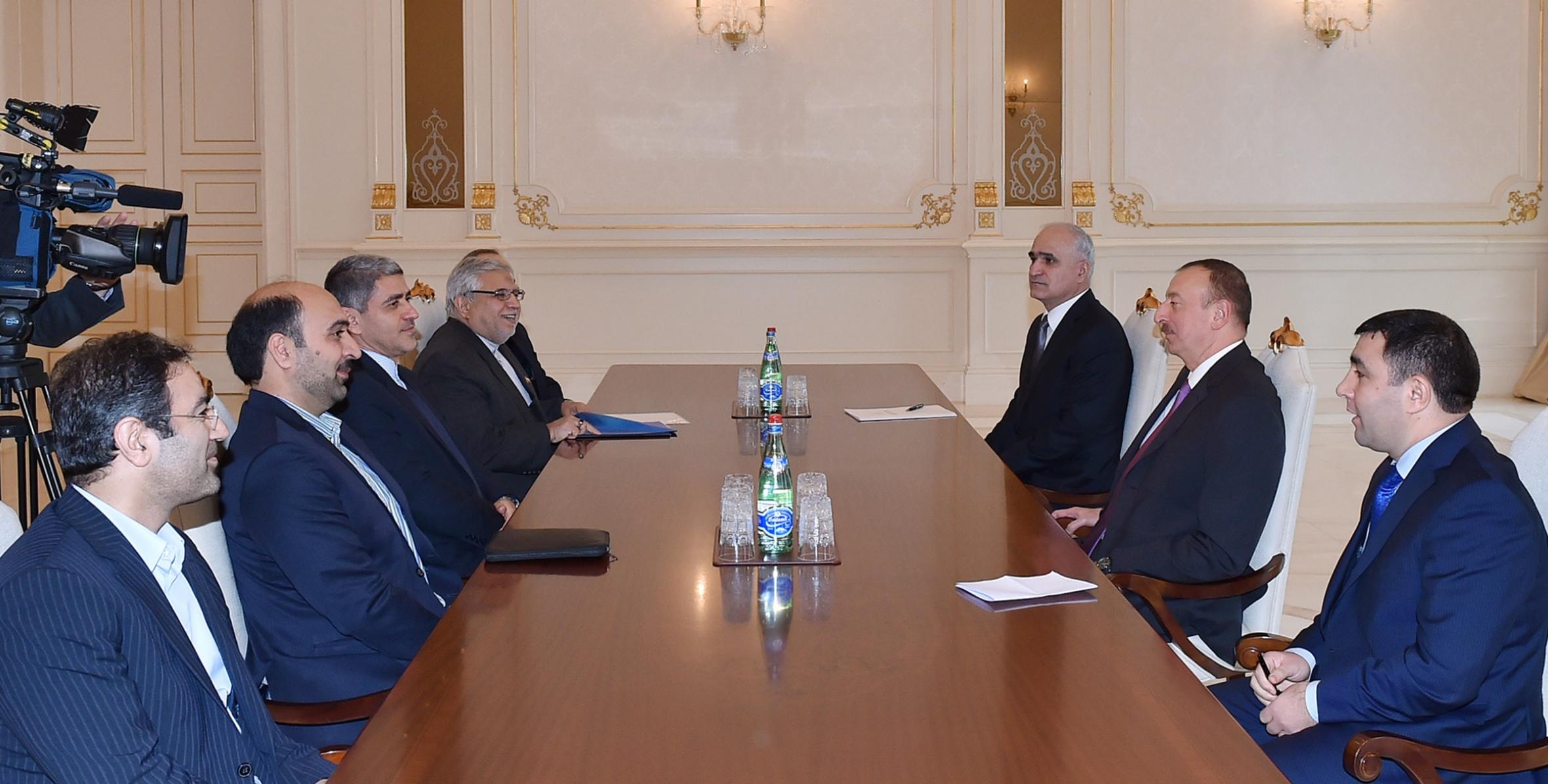 Ilham Aliyev received a delegation led by the Minister of Economic Affairs and Finance of Iran
