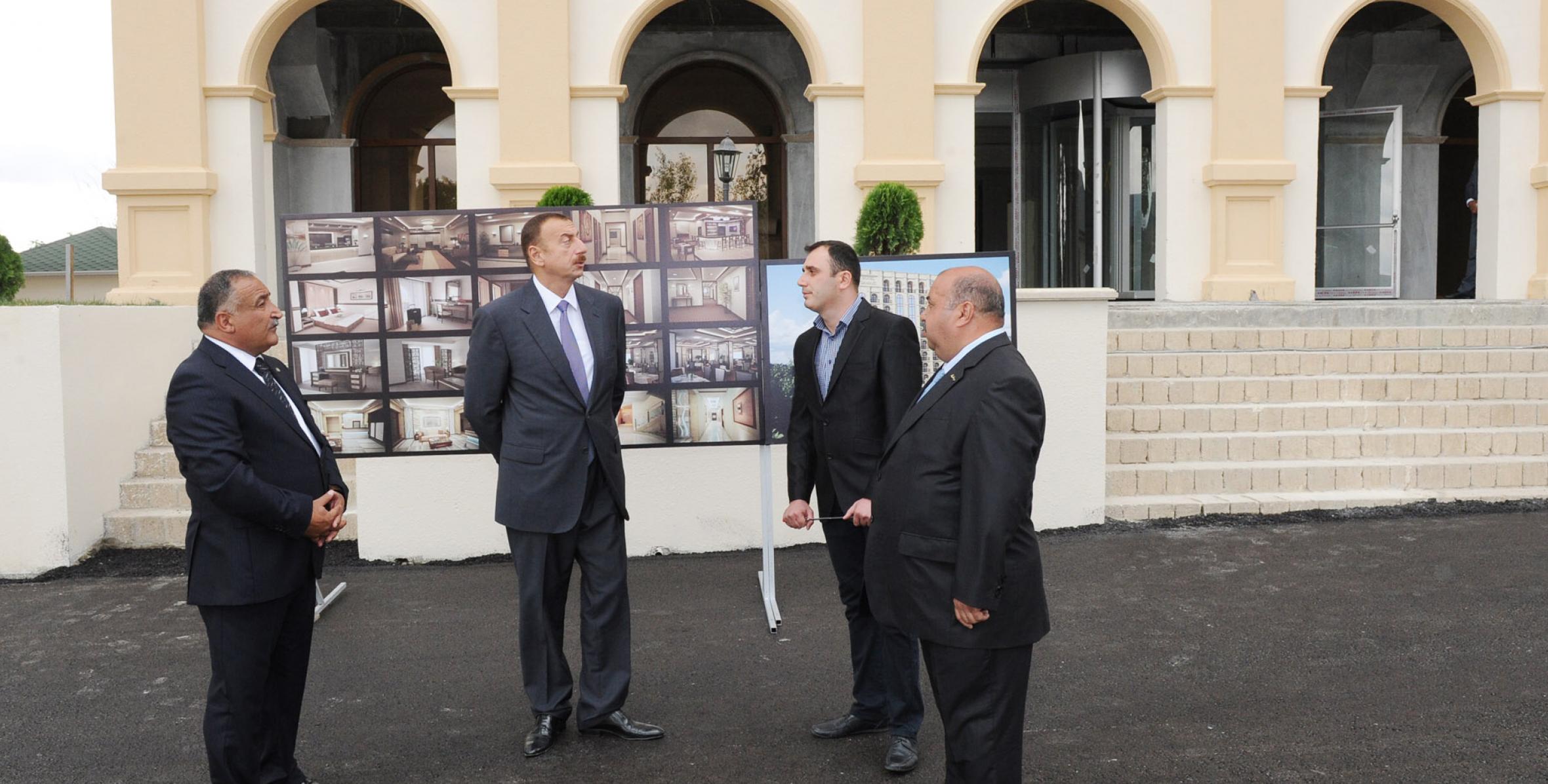 Ilham Aliyev reviewed progress of reconstruction at the Shirvan hotel in Shamakhi
