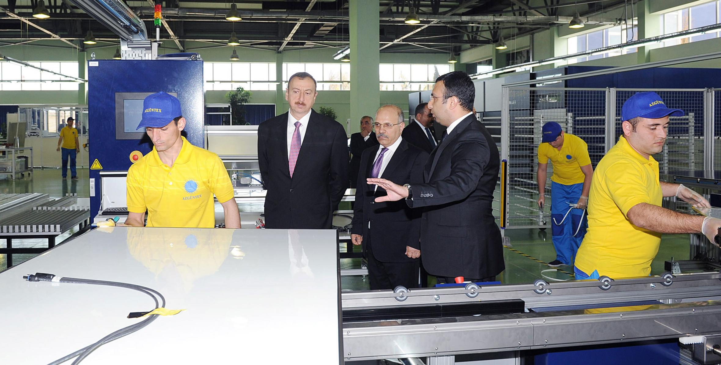 Ильхам Алиев принял участие в открытии завода «Азгюнтех» в Сумгайыте