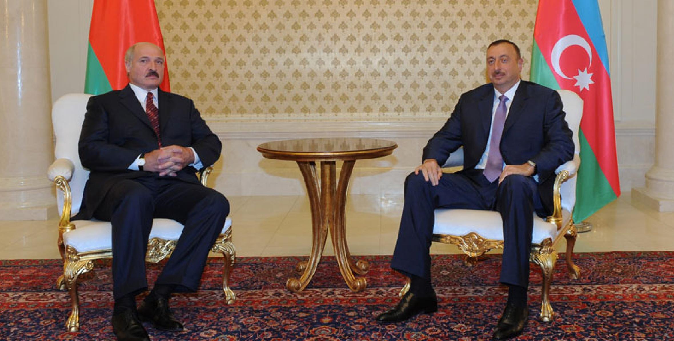 Состоялась встреча Президента Ильхама Алиева и Президента Республики Беларусь Александра Лукашенко один на один