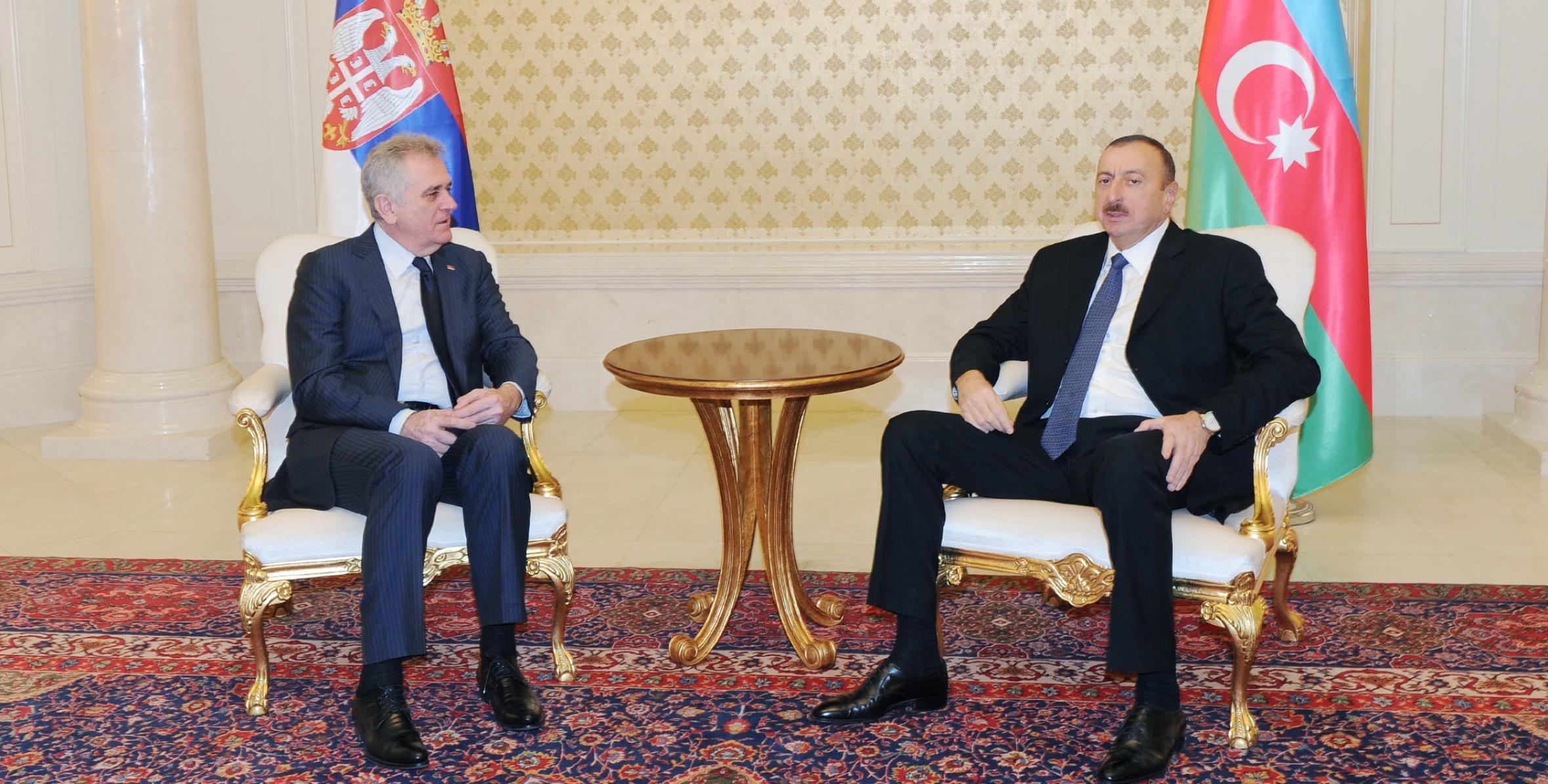 Ilham Aliyev and President of the Republic of Serbia Tomislav Nikolic held a one-on-one meeting