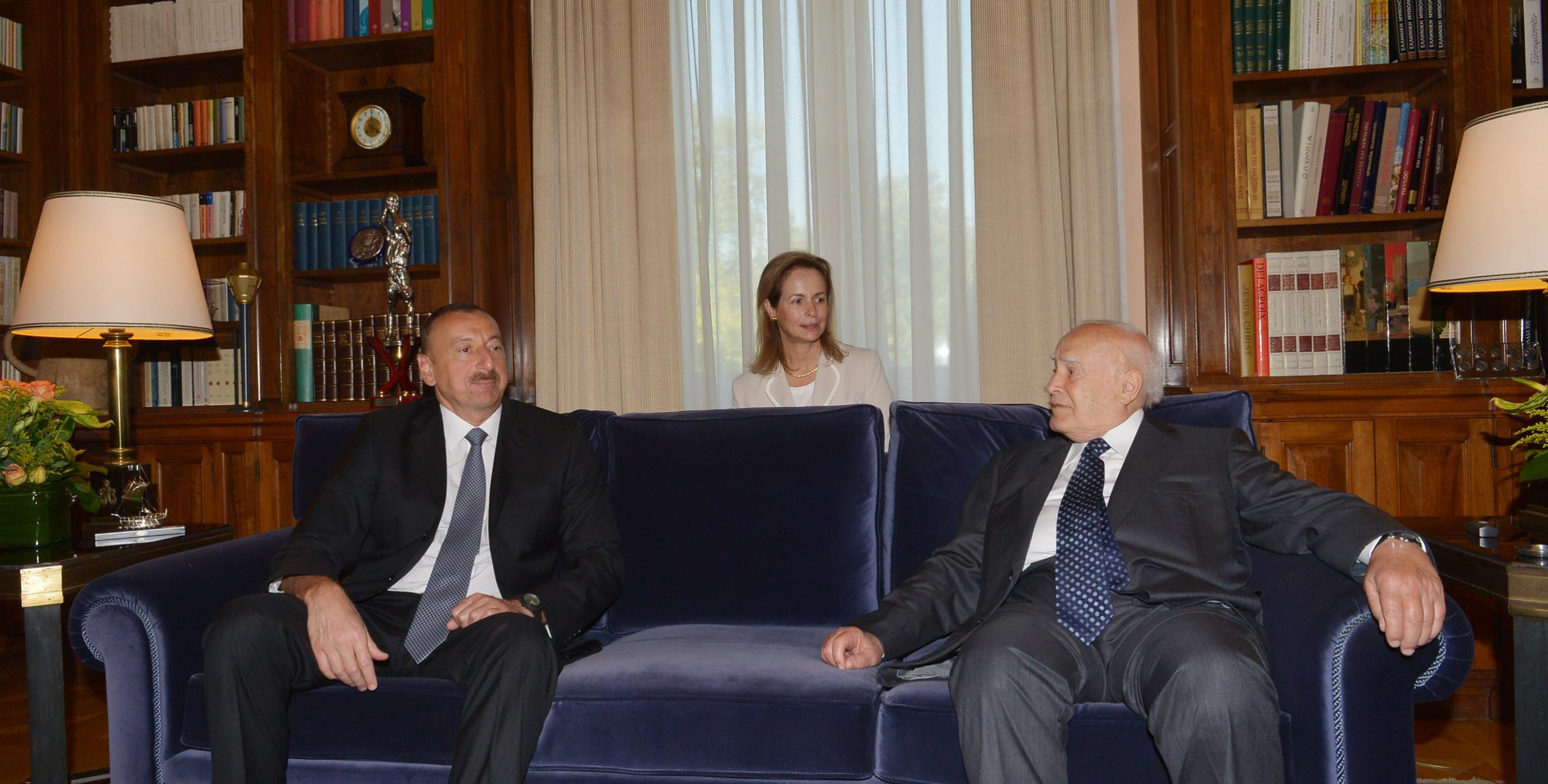 Ilham Aliyev held a one-on-one meeting with President of Greece Karolos Papoulias