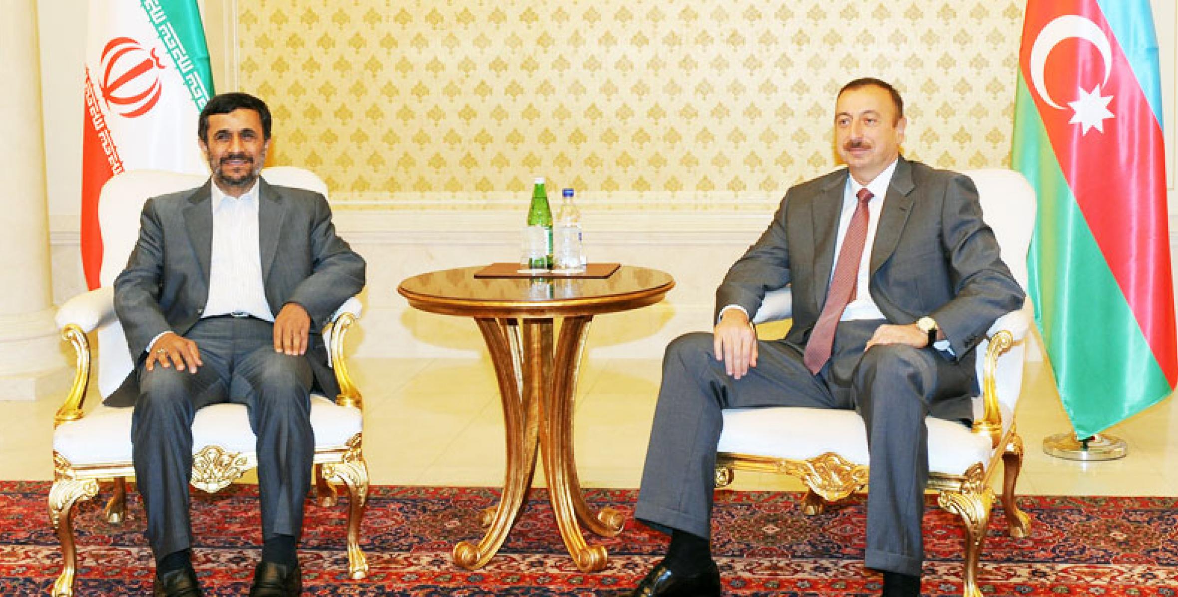 Face to face meeting of Ilham Aliyev and Mahmoud Ahmadinejad, the President of the Islamic Republic of Iran took place