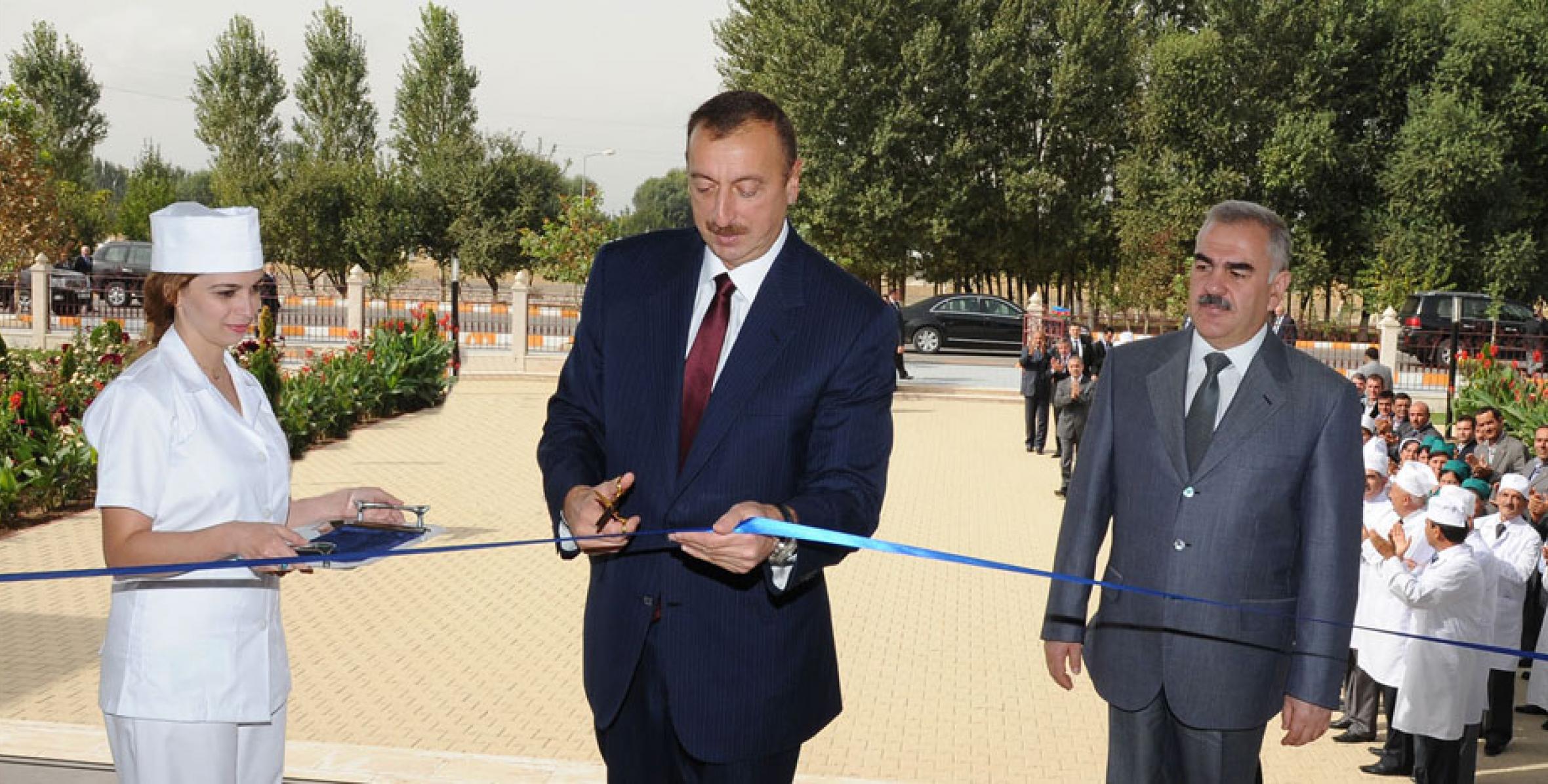 Ilham Aliyev attended the opening of the Sadarak district central hospital