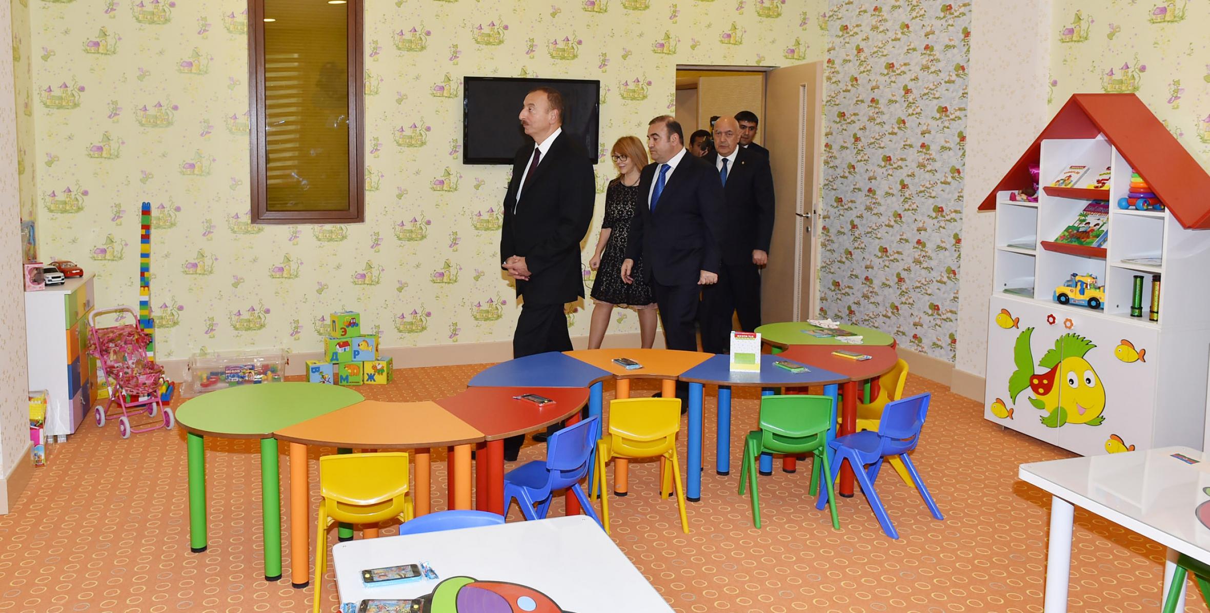Ильхам Алиев принял участие в открытии яслей-детского сада, построенного в Исмаиллы по инициативе Фонда Гейдара Алиева