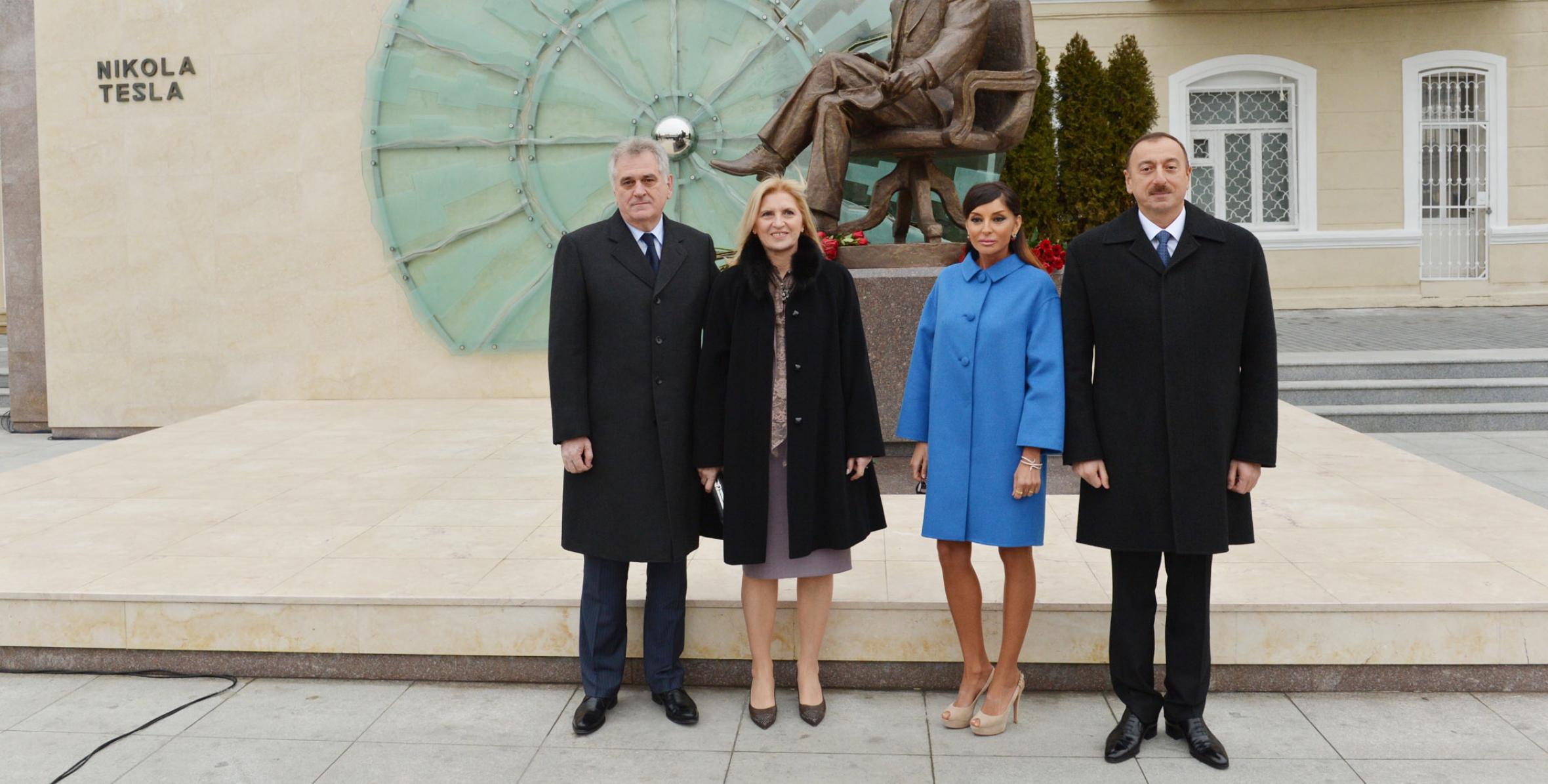 Ilham Aliyev and President of the Republic of Serbia Tomislav Nikolic attended a ceremony to unveil a monument to outstanding Serbian scientist Nikola Tesla
