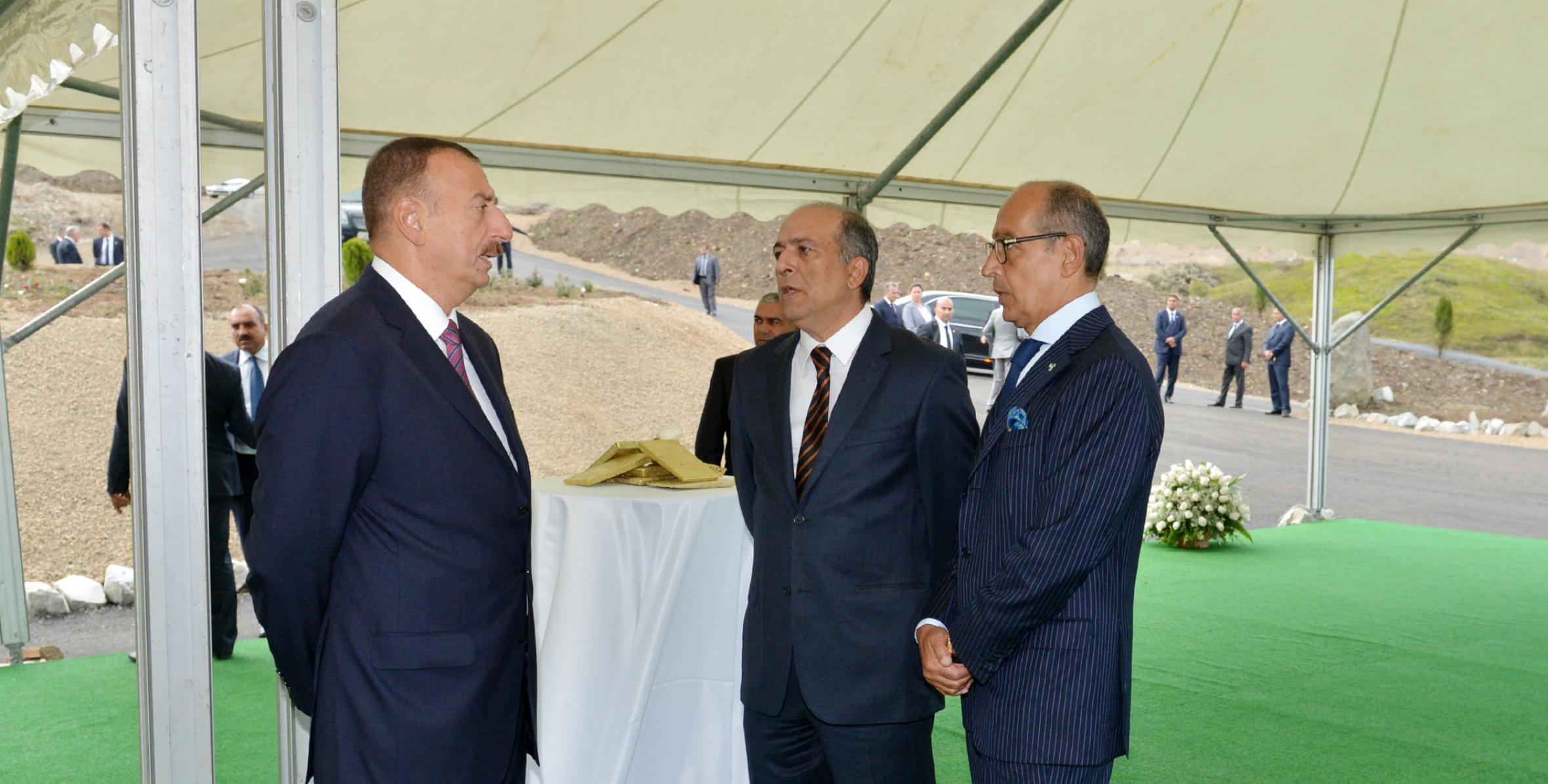 Ильхам Алиев принял участие в открытии в Гядабее нового завода компании Azerbaijan International Mining Company Limited