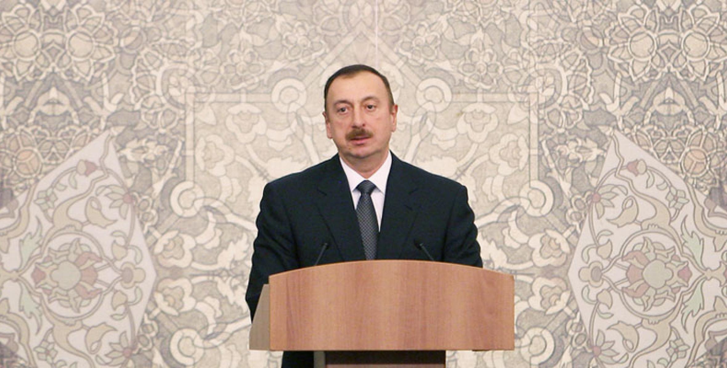 Speech by Ilham Aliyev at the presentation of the "Friend of the Journalists" Award