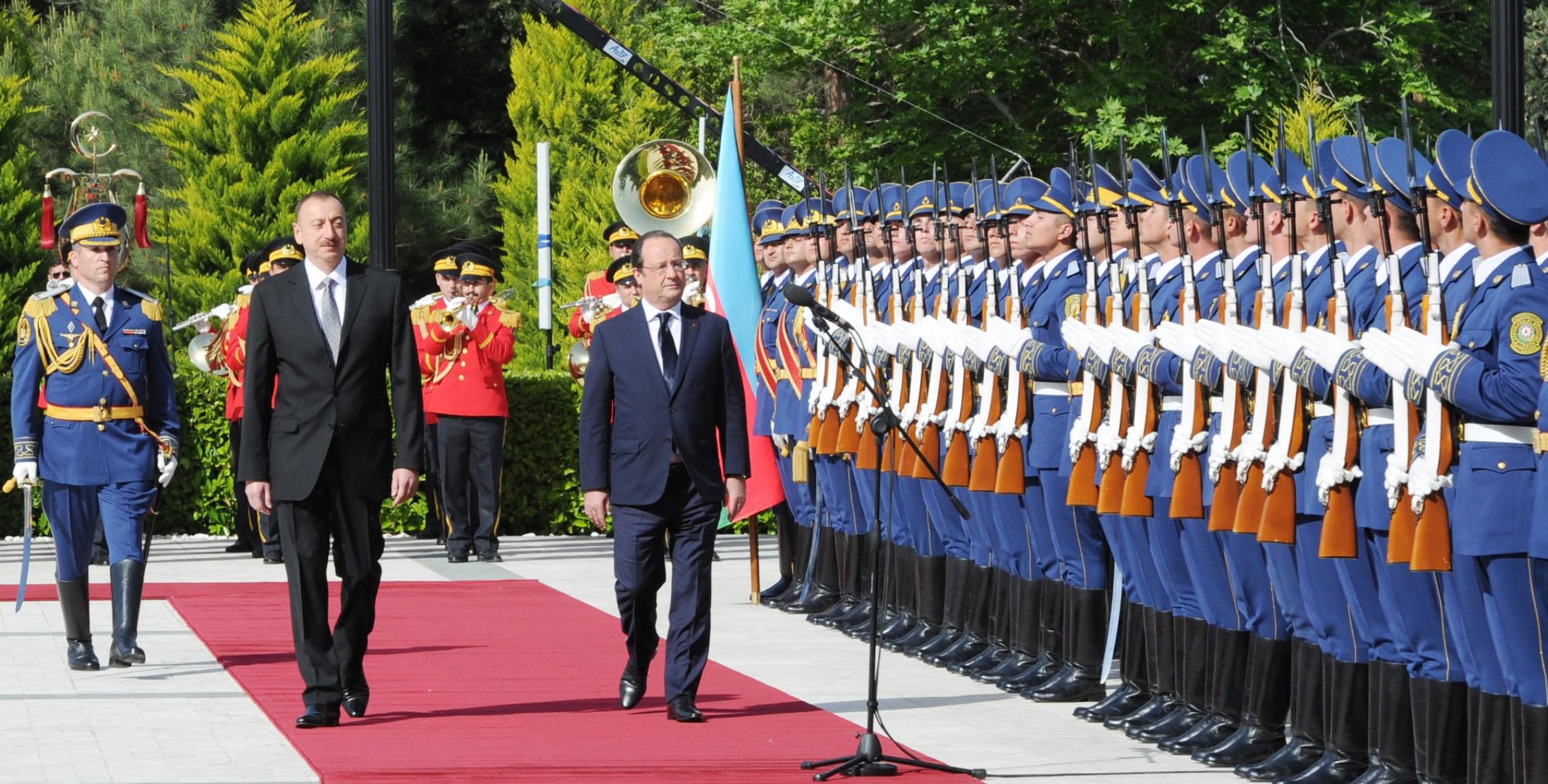 Official welcoming ceremony for President of the French Republic Francois Hollande was held
