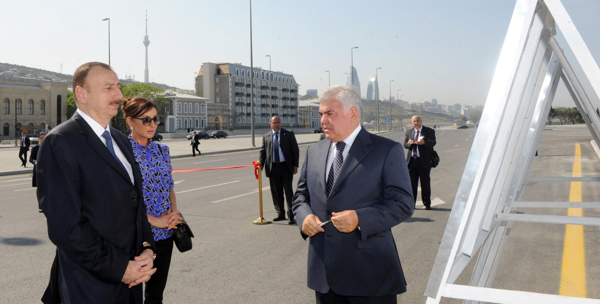 Ilham Aliyev attended the opening of a 2-4-kilometer section of the Baku-Alat highway leading to the State Flag Square