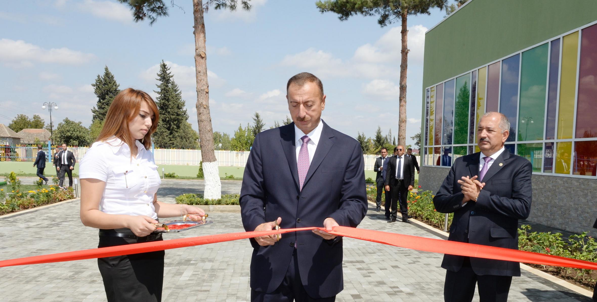 Ilham Aliyev attended the opening of nursery school and kindergarten "Fidan" in Jalilabad