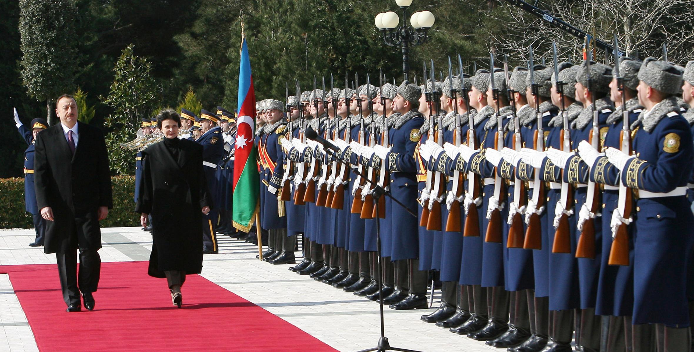 An official welcoming ceremony was held for President of the Swiss Confederation, Micheline Calmy-Rey