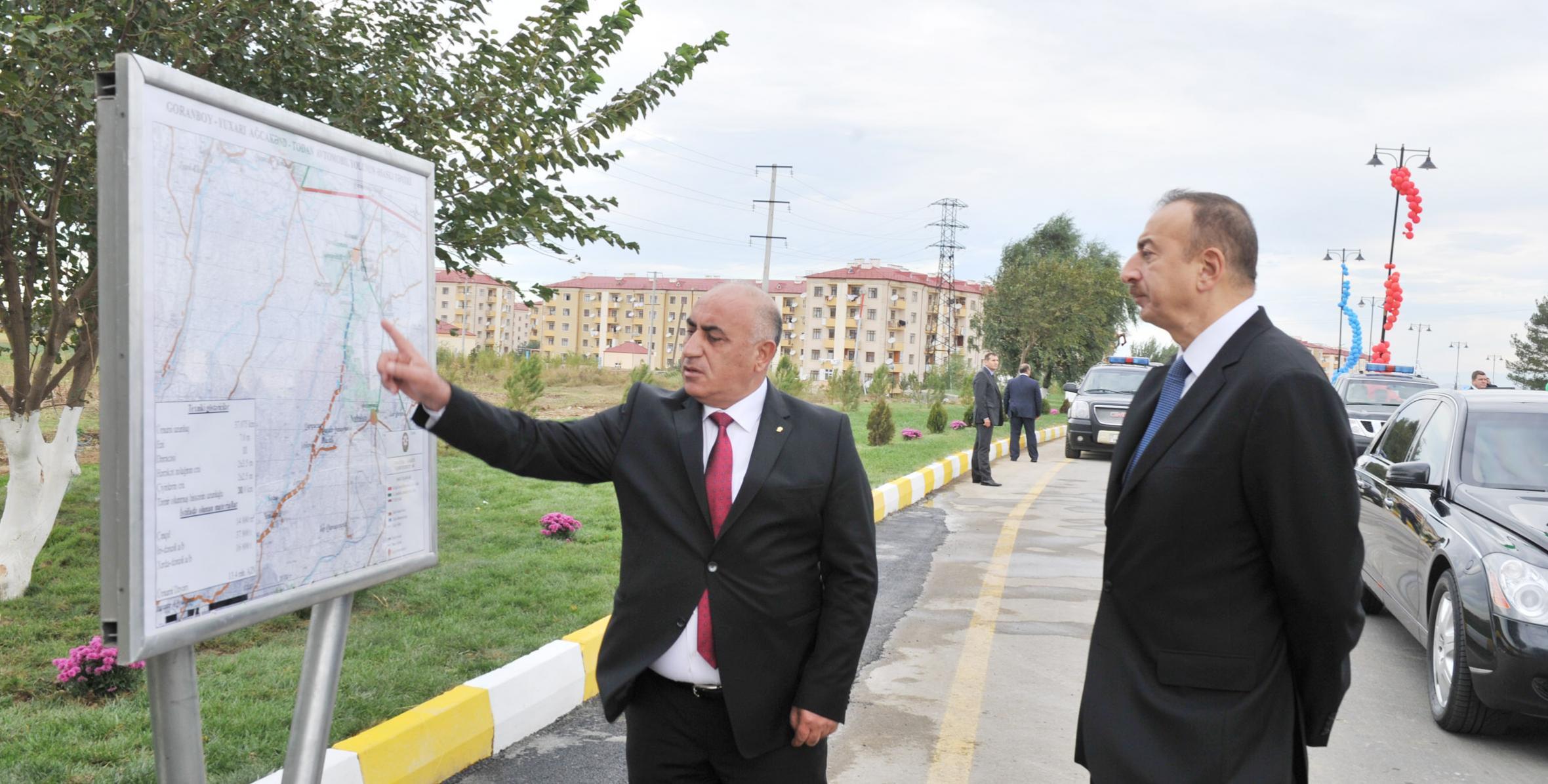 Ильхам Алиев принял участие в открытии автодороги Геранбой-Юхары Агджакенд