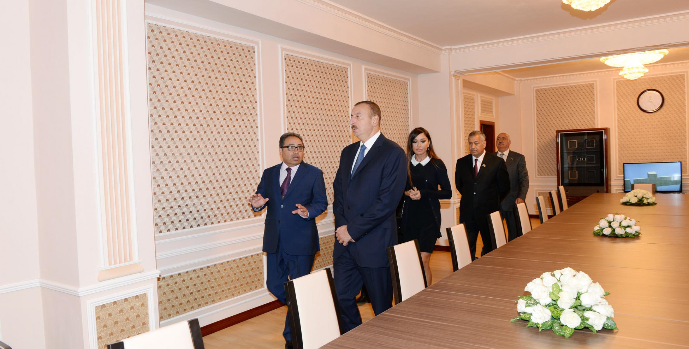 As part of a visit to Guba, Ilham Aliyev attended the opening of a training and recreation center of Baku State University