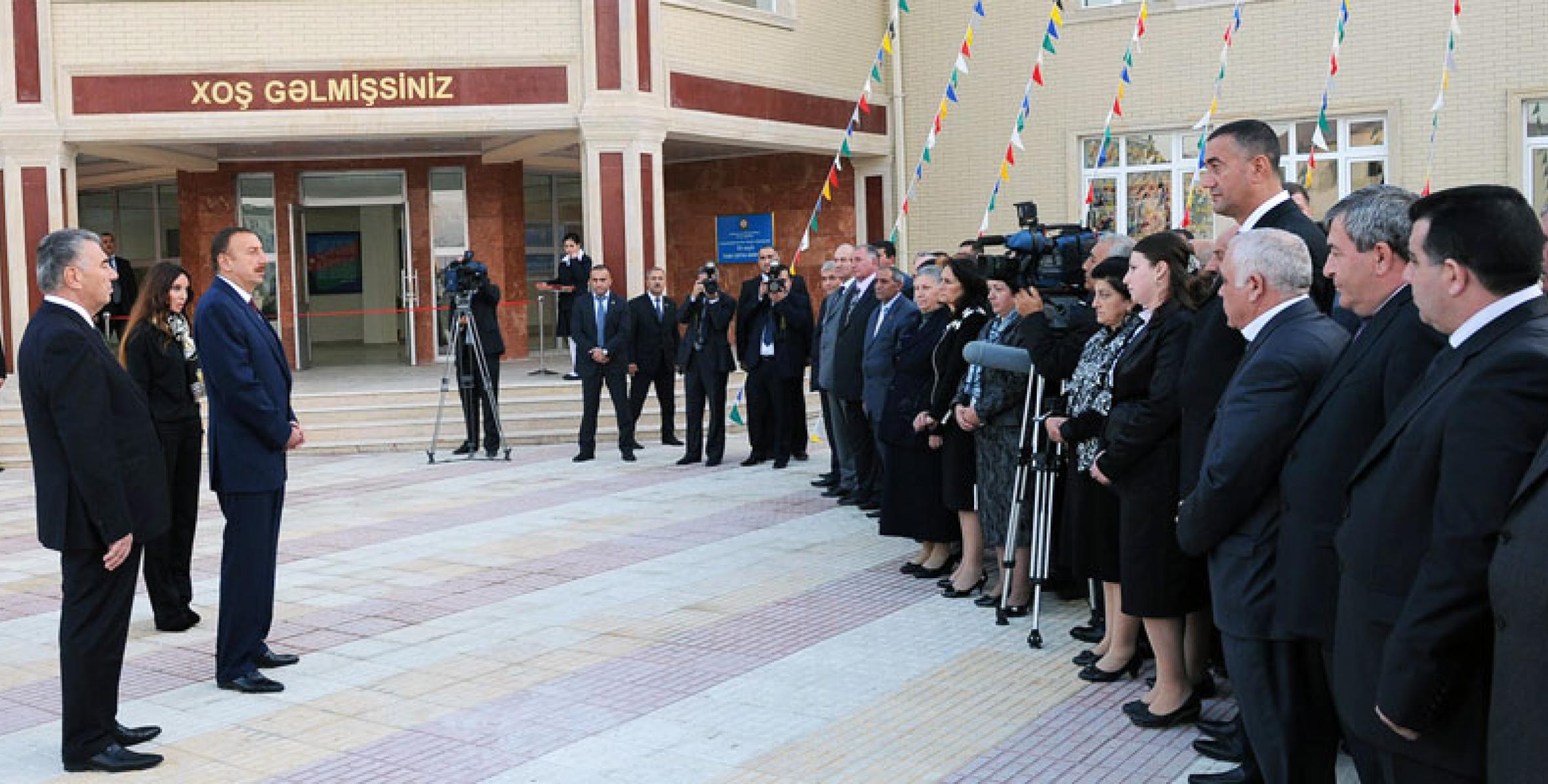Речь Ильхама Алиева на церемонии открытия комплекса жилых зданий, построенных в Евлахе для вынужденных переселенцев