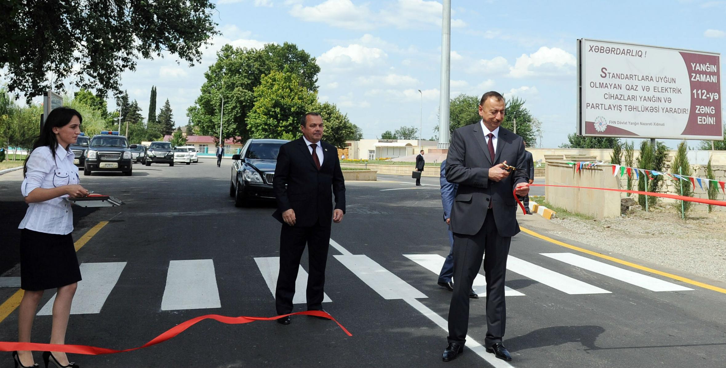Ilham Aliyev attended the opening of a 15-km section of the Gazakh-Gushchu Ayrim motor road