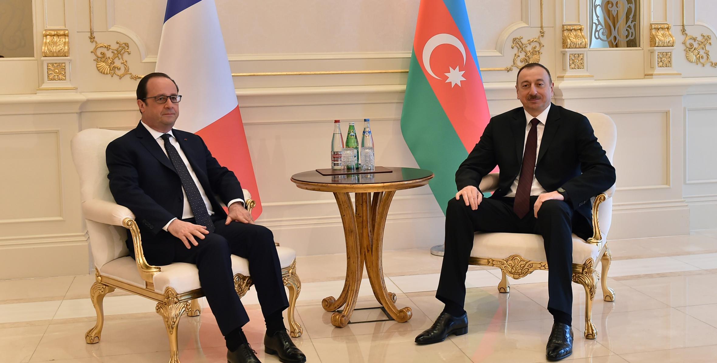 Состоялась встреча Ильхама Алиева и Президента Французской Республики Франсуа Олланда