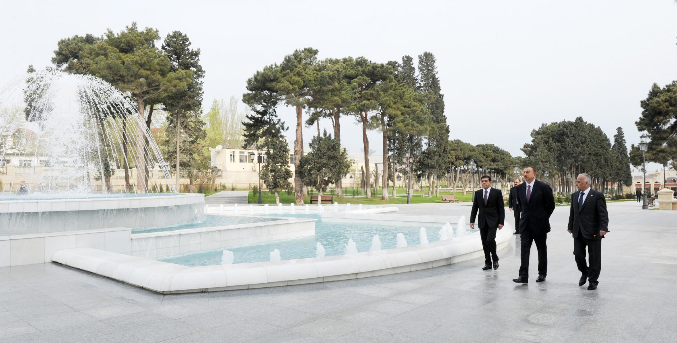 Ilham Aliyev attended the opening of a culture and recreation park in the Bilajari settlement after major overhaul and reconstruction