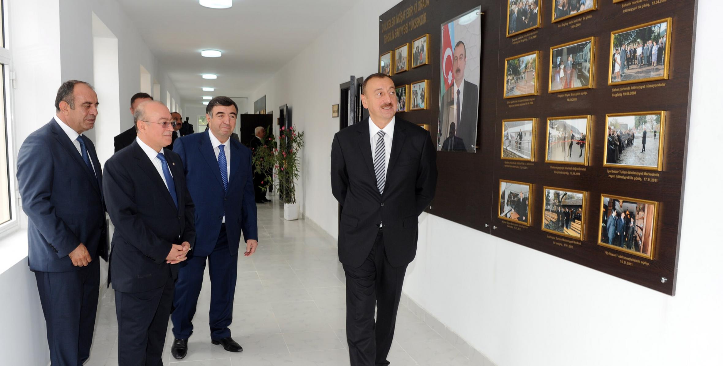 Ильхам Алиев ознакомился с ходом капитального ремонта и реконструкции Гюллюкской сельской полной средней школы в Гахе