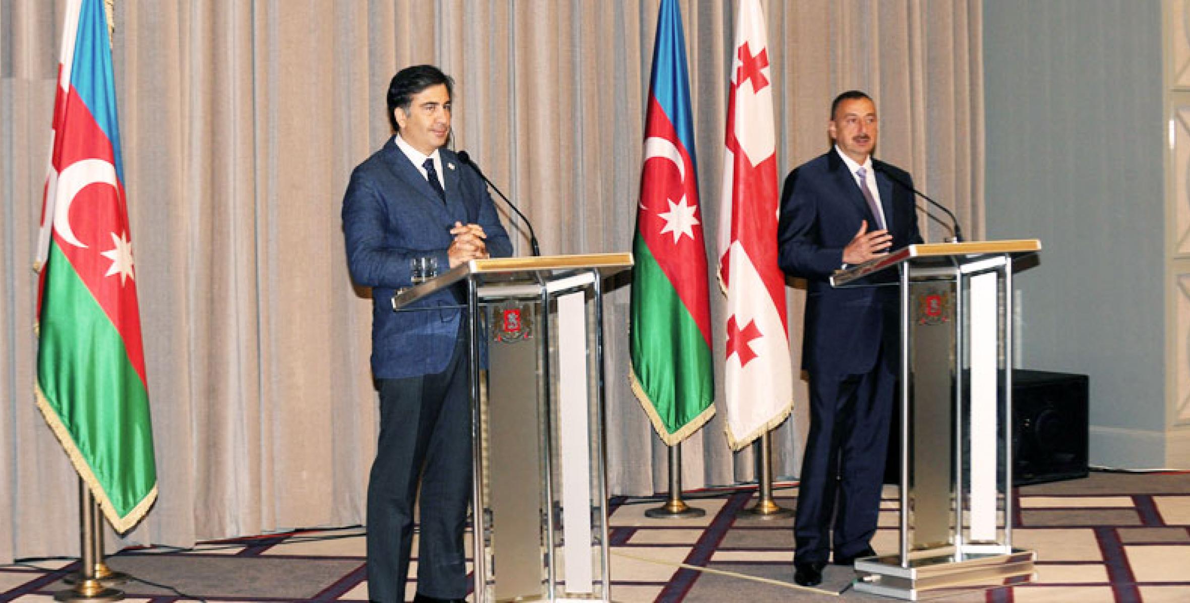 President Ilham Aliyev and President Mikheil Saakashvili held a joint press conference