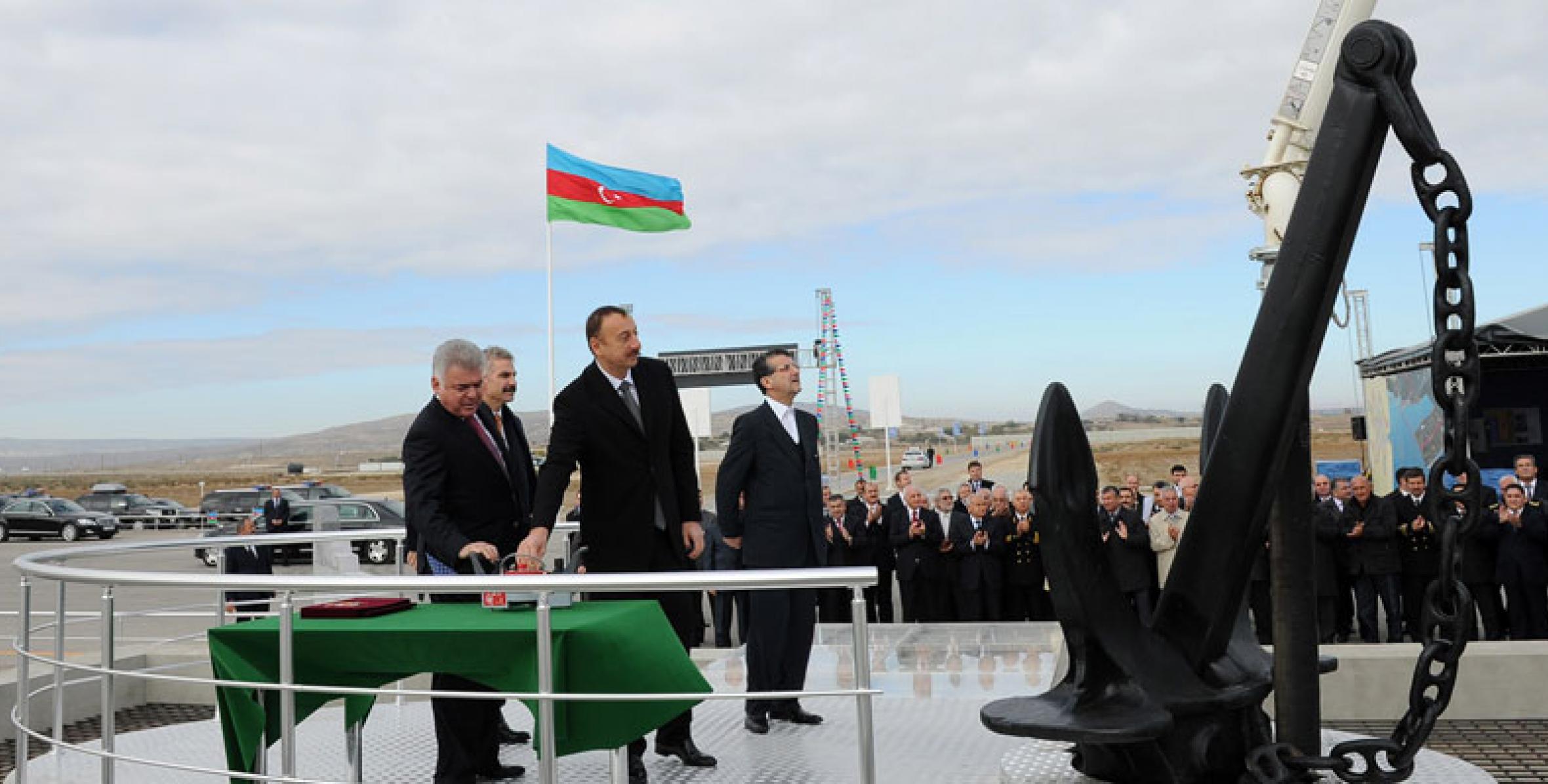 Ilham Aliyev attended the groundbreaking ceremony of the new Baku International Trade Seaport