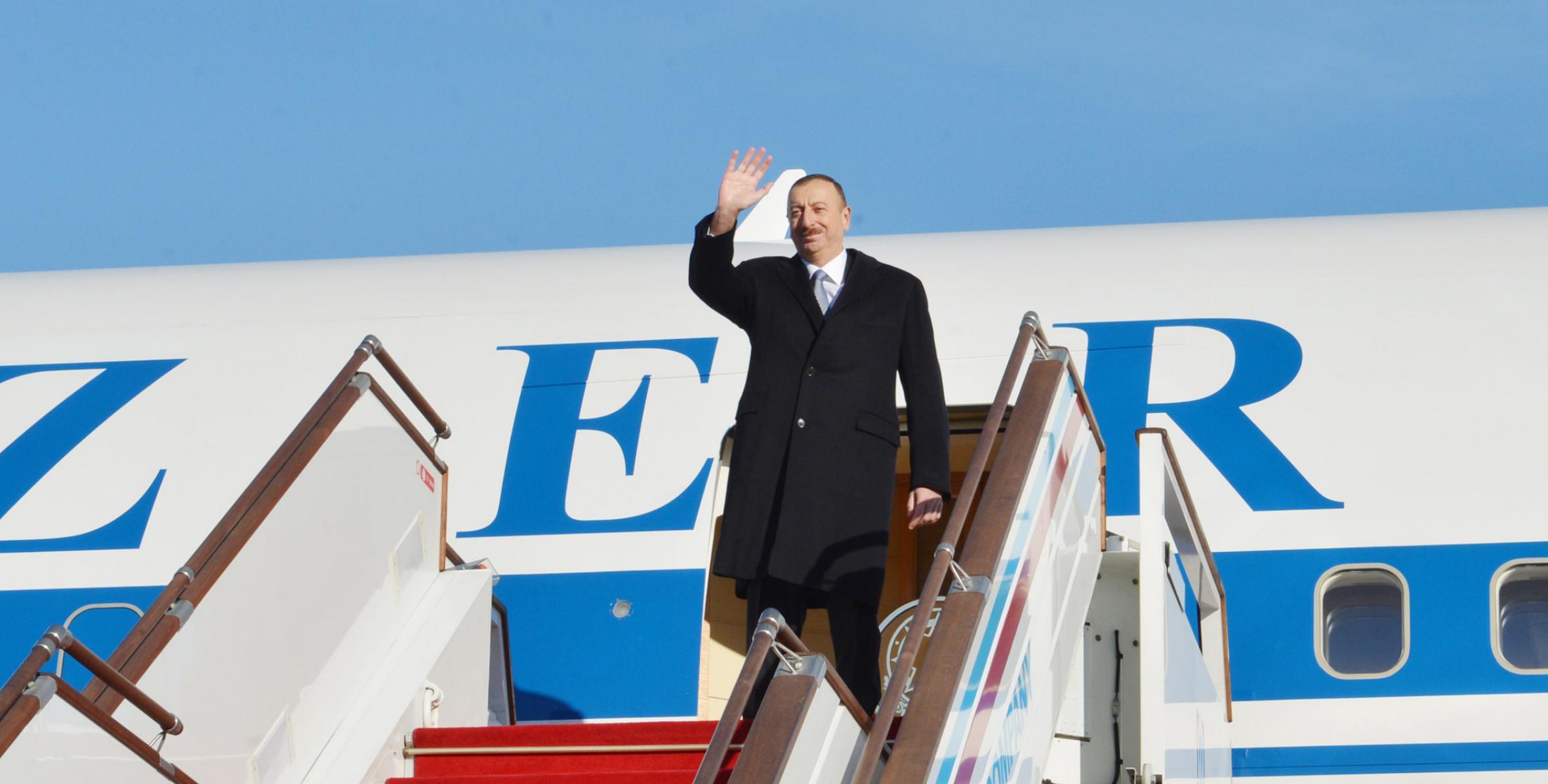 Ilham Aliyev left for Switzerland on a working visit