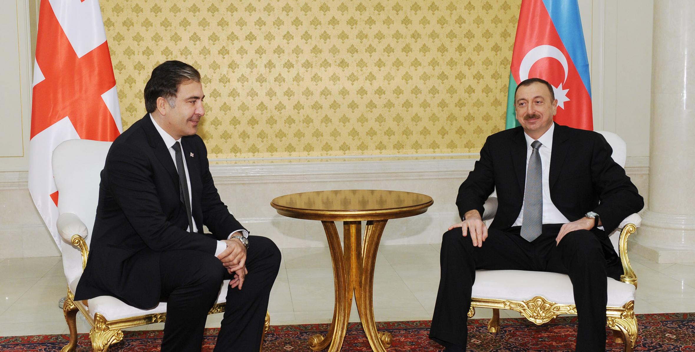 Состоялась встреча Президента Ильхама Алиева и Президента Грузии Михеила Саакашвили один на один