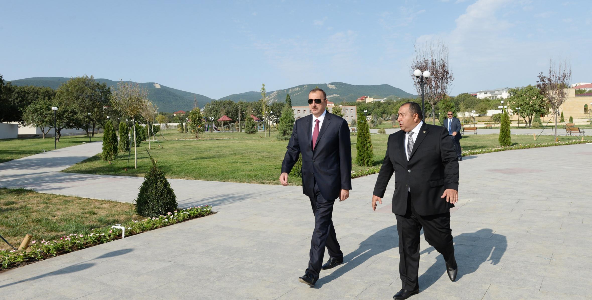 Ilham Aliyev reviewed reconstruction work at the Heydar Aliyev Park in Khizi