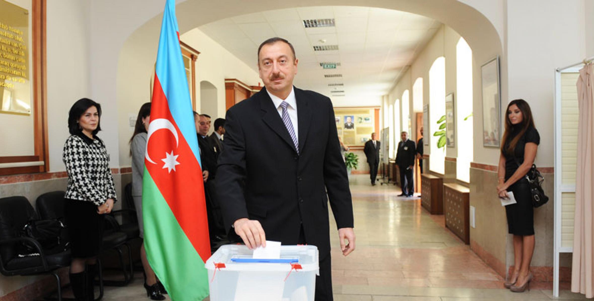 Ilham Aliyev voted in polling station number 6