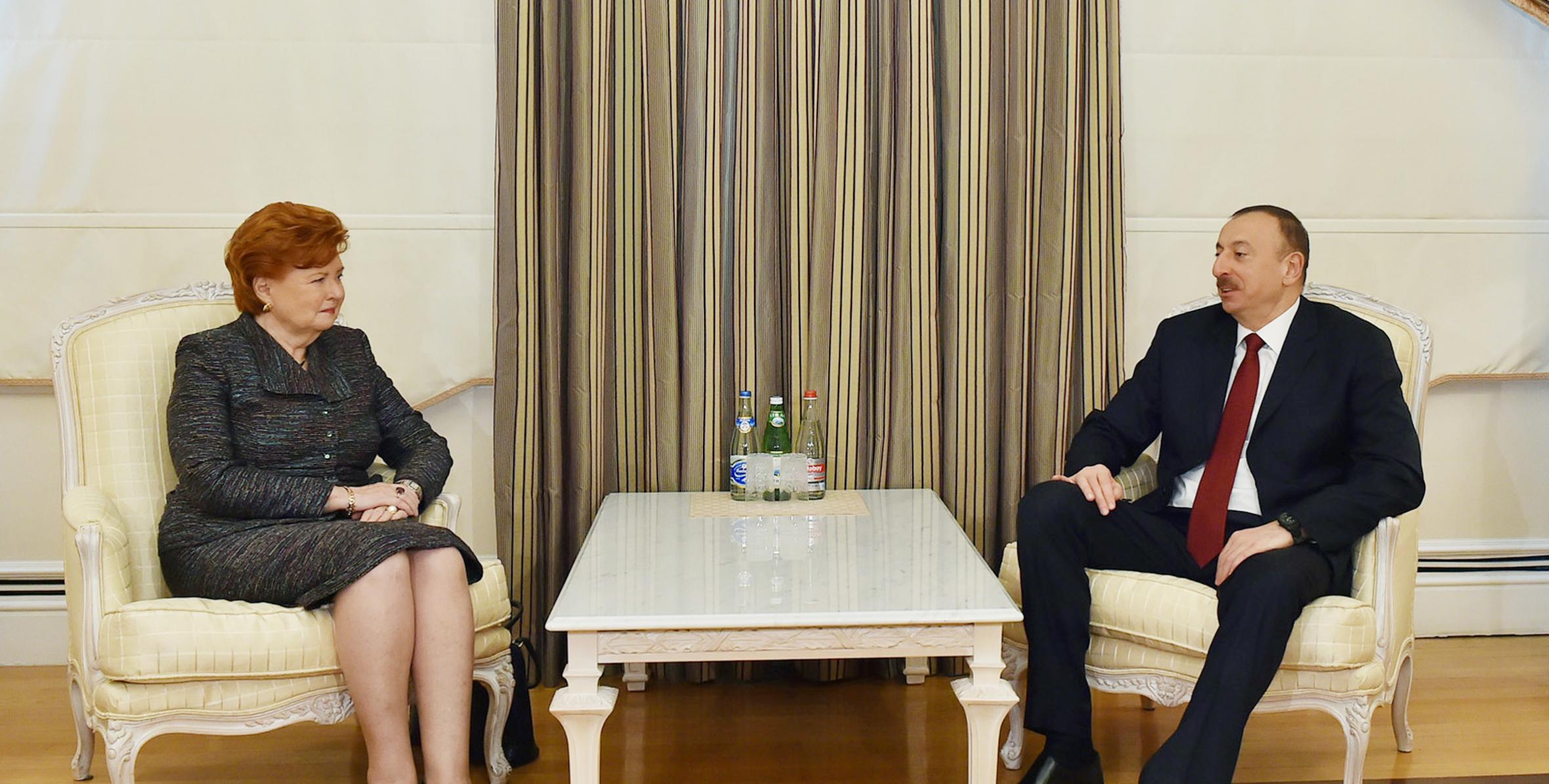 Ilham Aliyev received the former President of Latvia and the director of the Bibliotheca Alexandrina