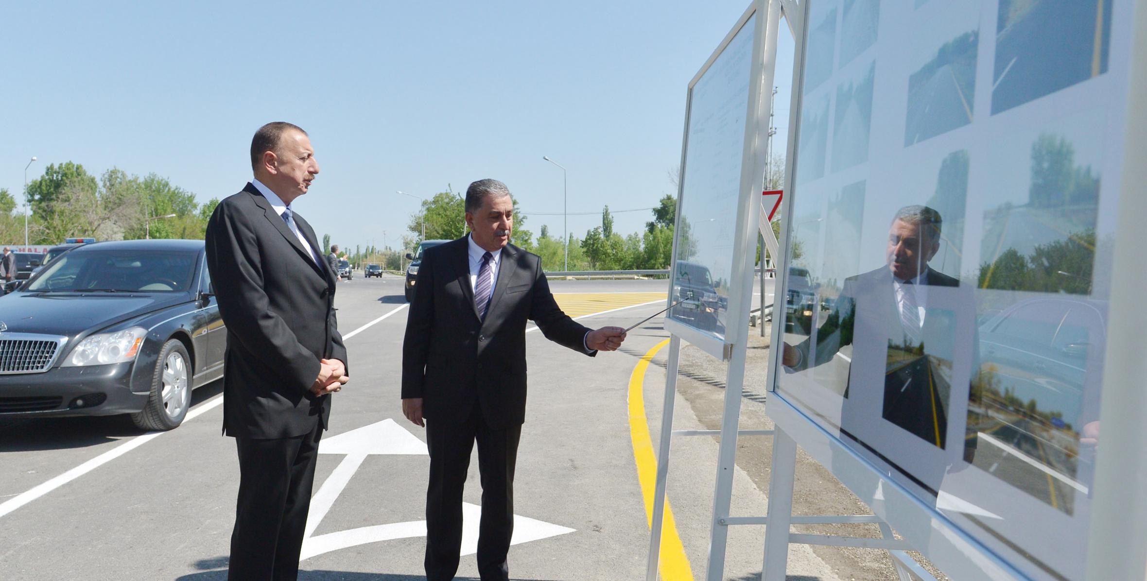 Ilham Aliyev attended the opening ceremony of the Laki-Pireze-Khinakhli road