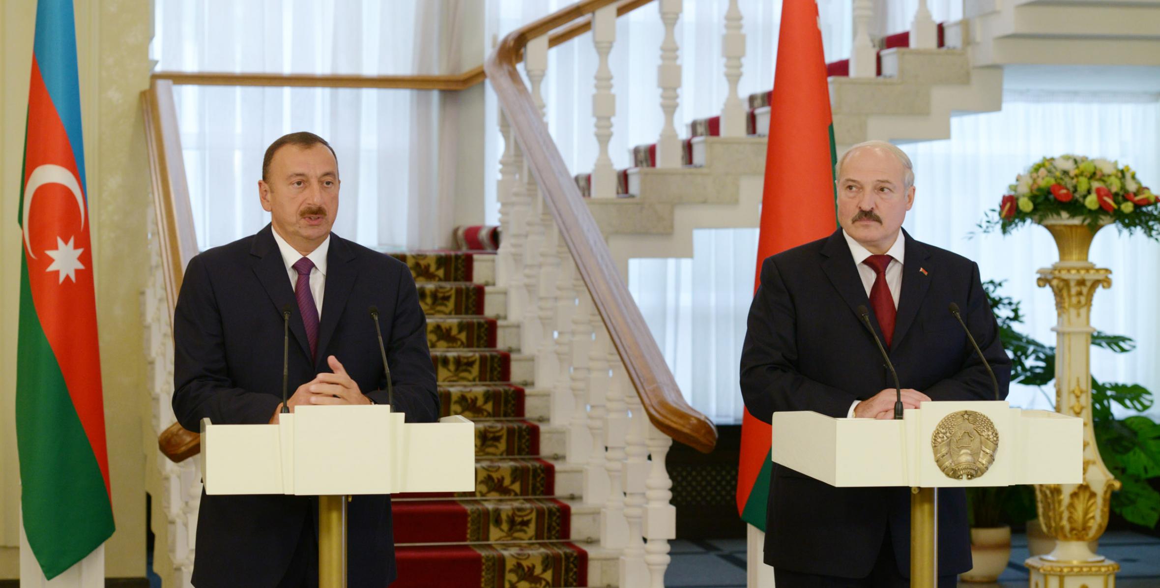 Президенты Азербайджана и Беларуси выступили с заявлениями для прессы