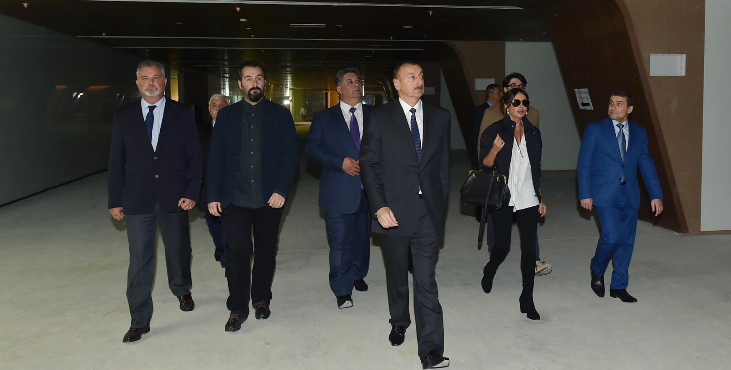 Ilham Aliyev reviewed the progress of construction at the Baku Olympic Stadium