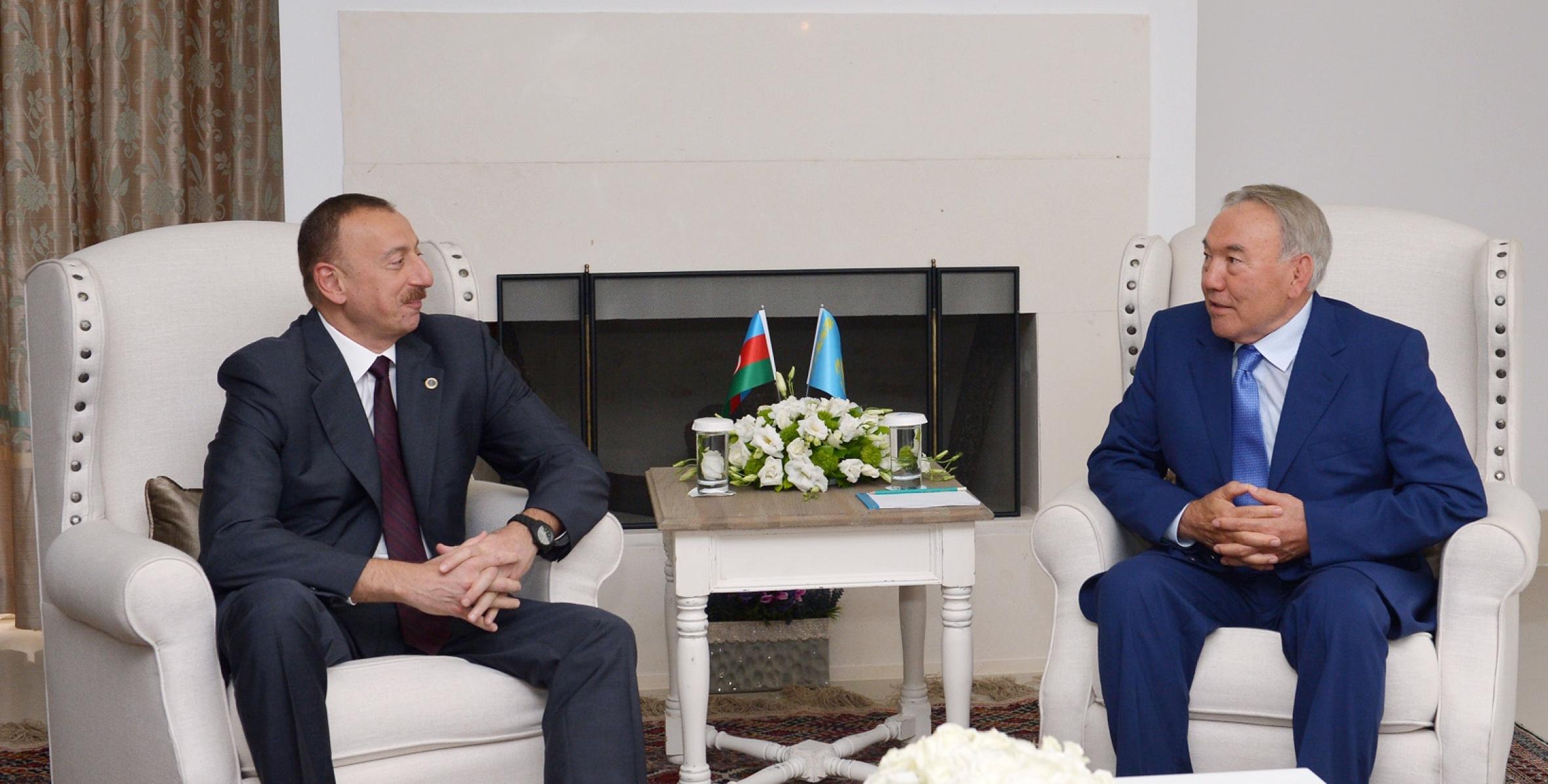İlham Əliyevin Qazaxıstan Prezidenti  Nursultan Nazarbayev ilə görüşü olmuşdur