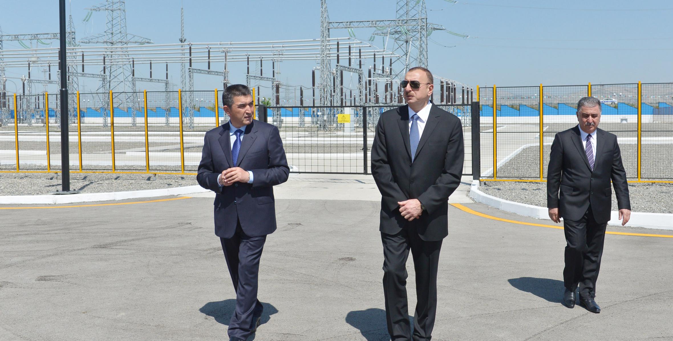 İlham Əliyev 220 kilovoltluq “Ağdaş” elektrik yarımstansiyasının açılışında iştirak etmişdir