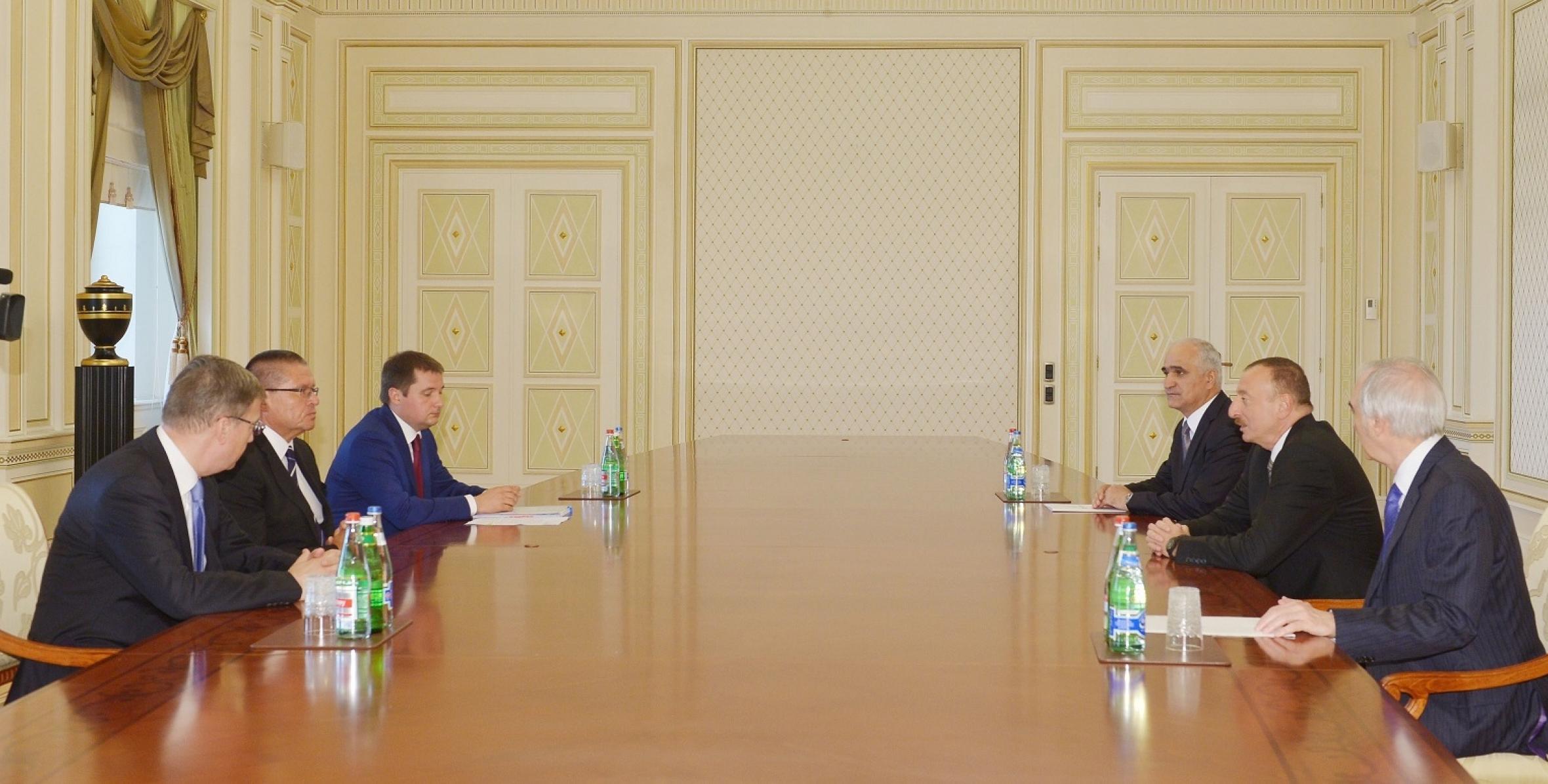 İlham Əliyev Rusiyanın iqtisadi inkişaf nazirini qəbul etmişdir
