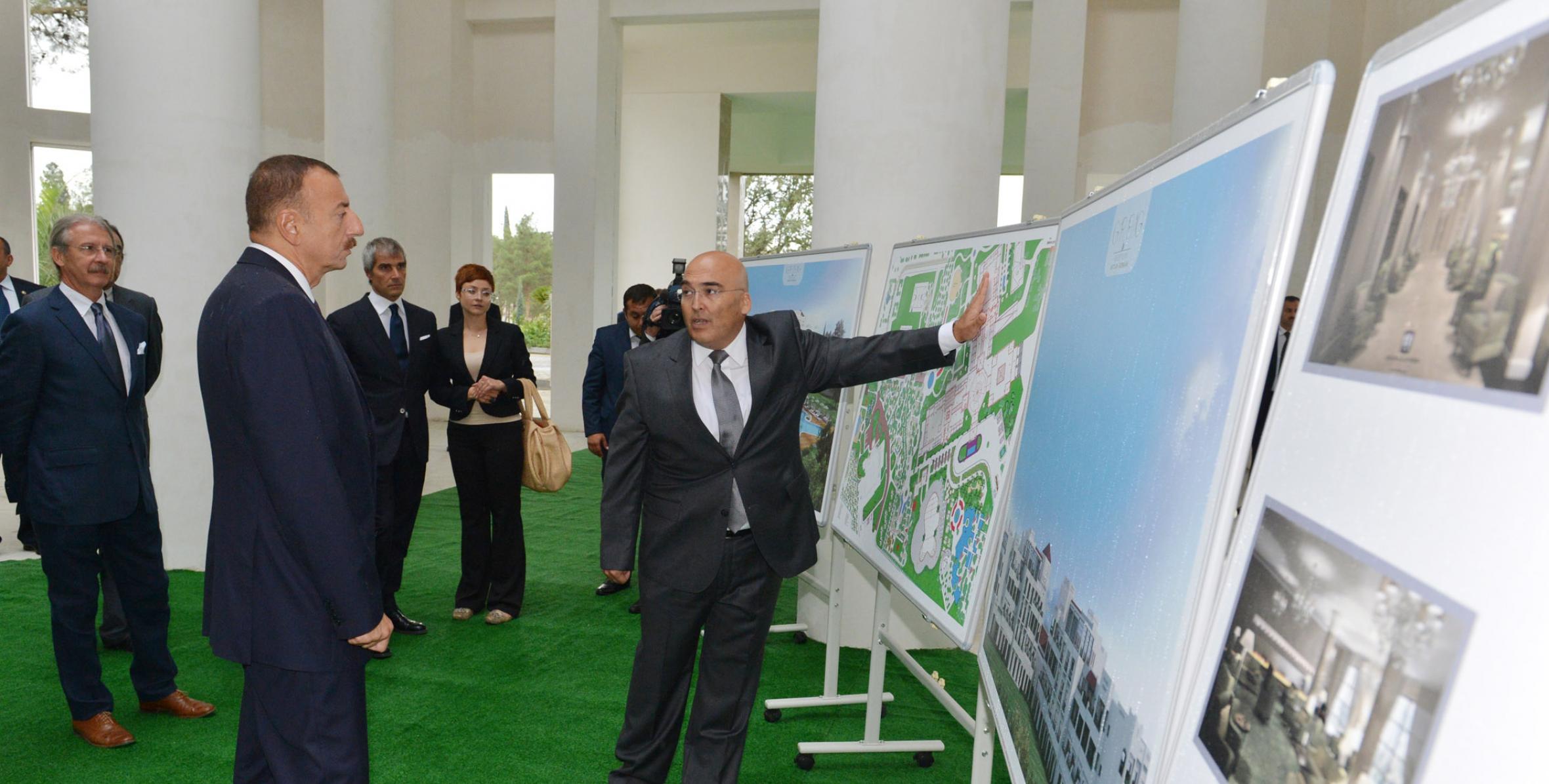 Ilham Aliyev reviewed the progress of construction of the "Karabakh" sanatorium in Naftalan